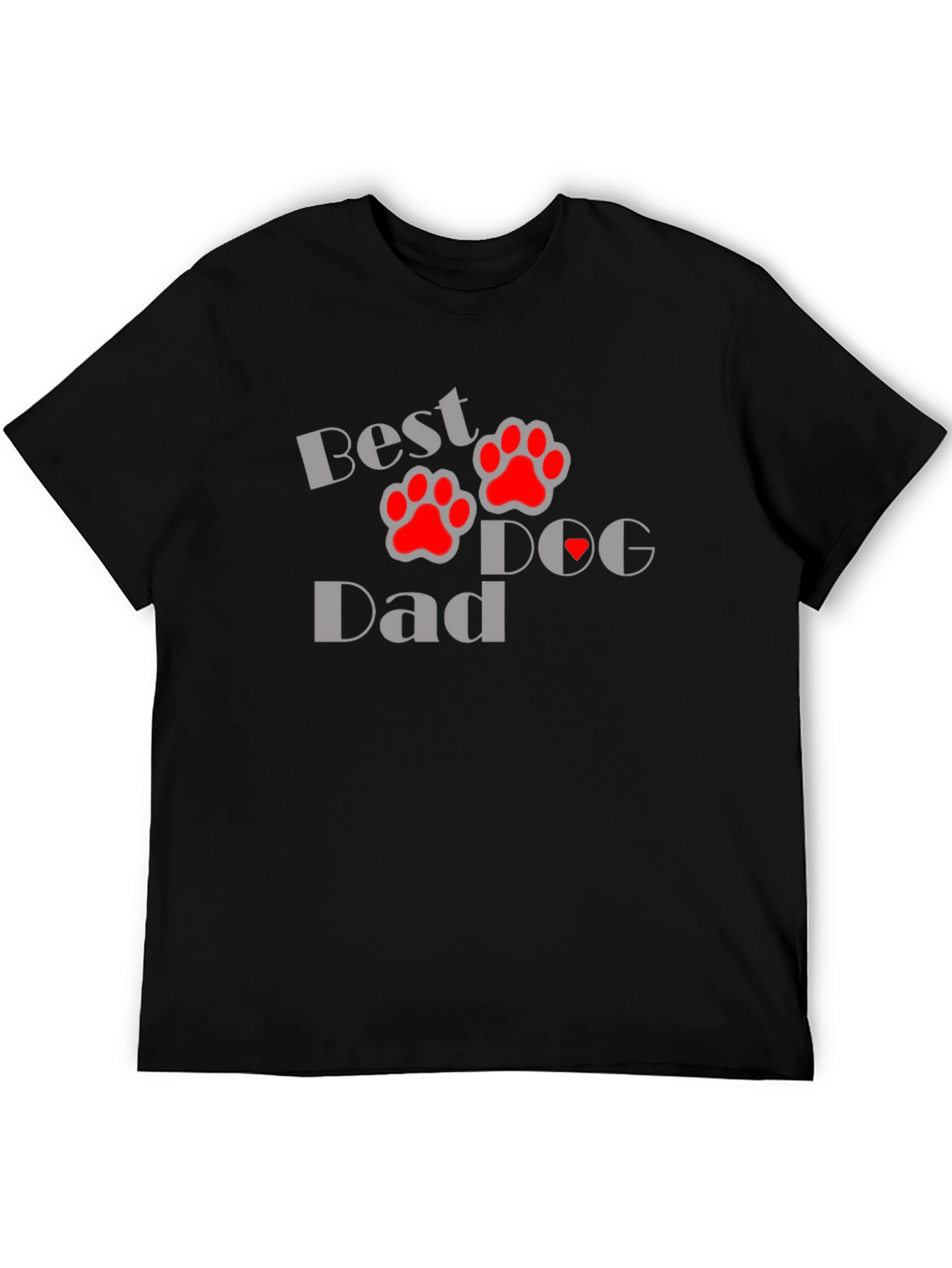 Best Dog Dad T-Shirt - Paw Print Design