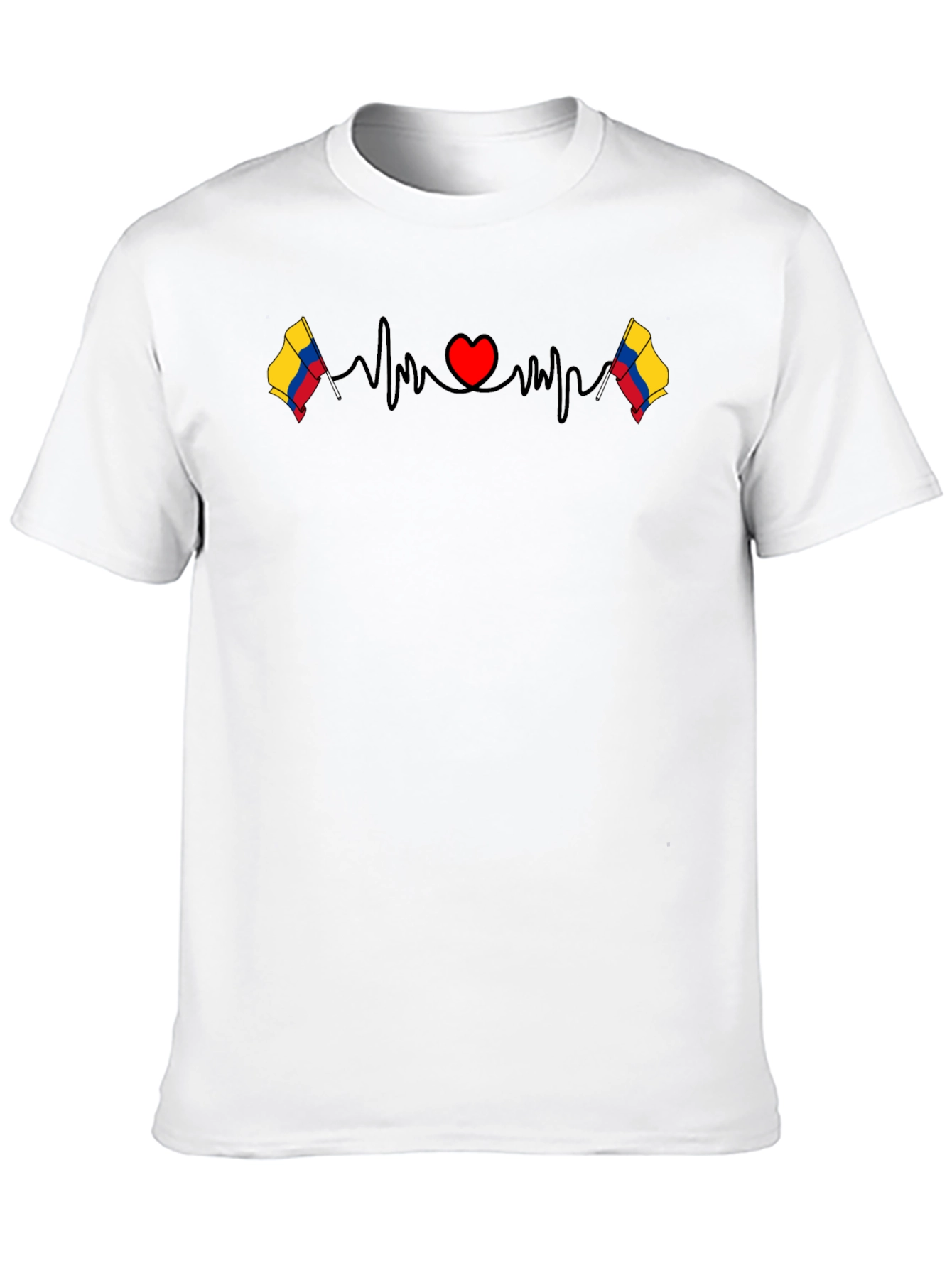 Colombia Flag Heartbeat Graphic T-Shirt