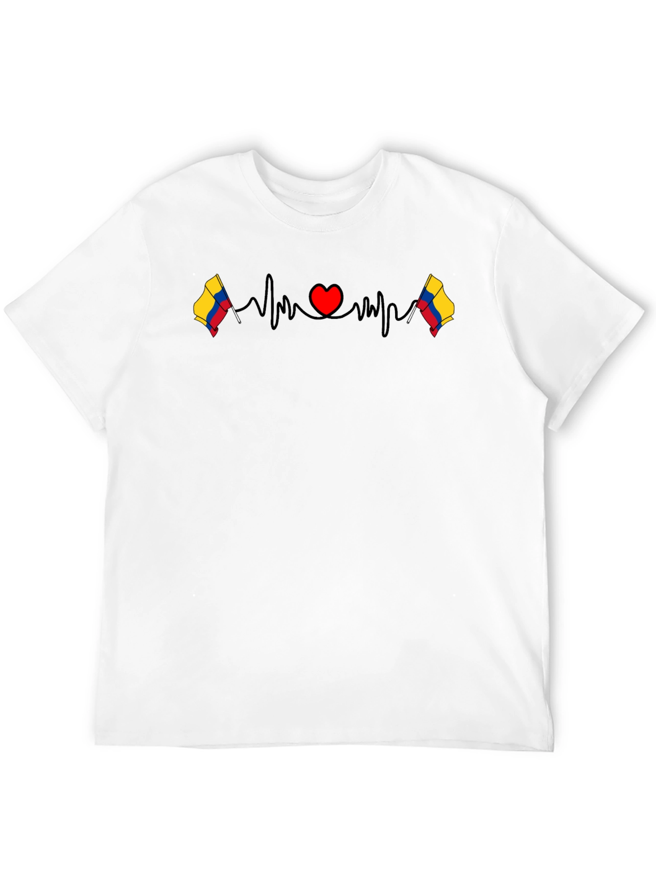 Colombia Flag Heartbeat Graphic T-Shirt