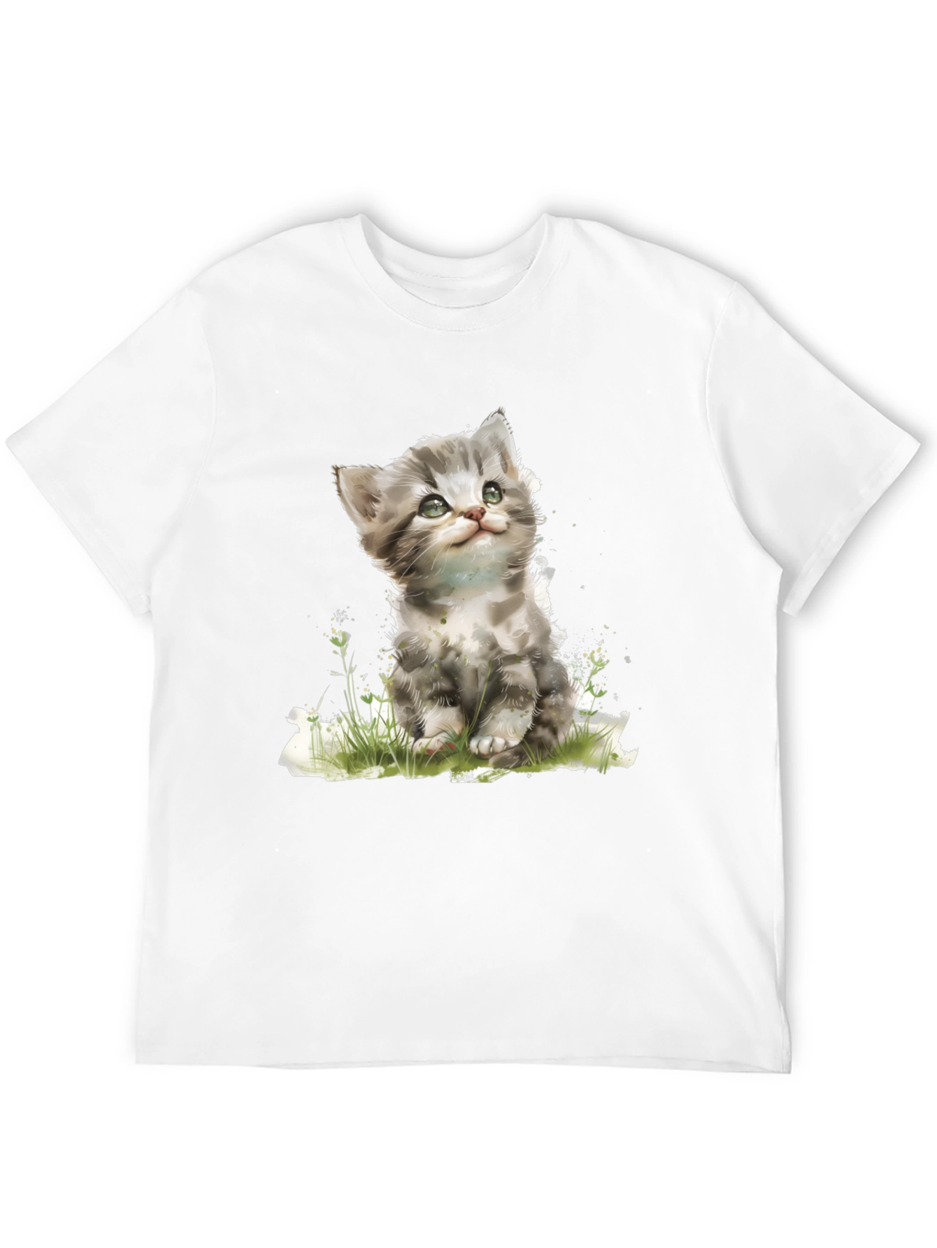 Cute Kitten Graphic Black T-Shirt