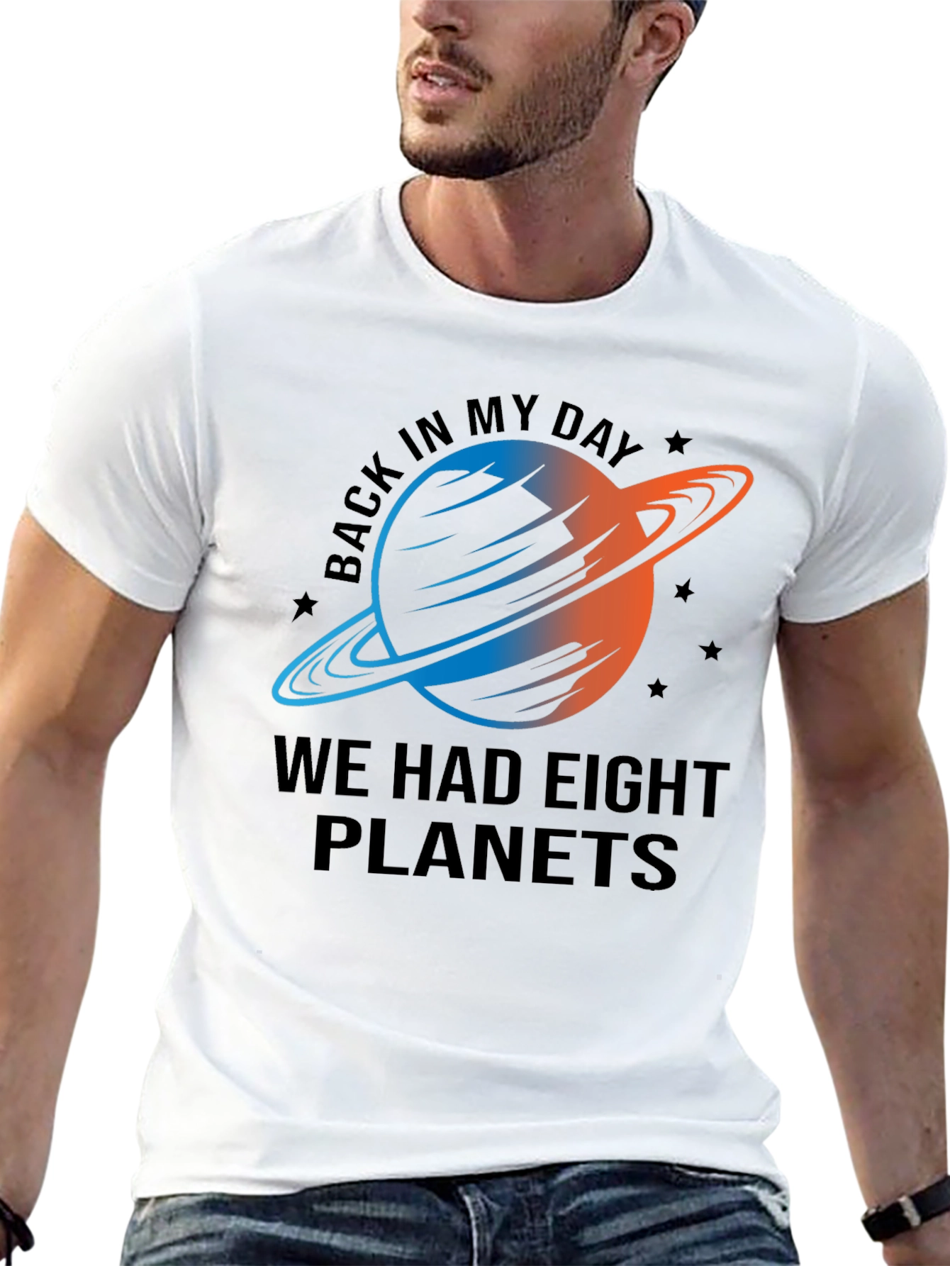 Eight Planets Graphic T-Shirt - Retro Astronomy Tee