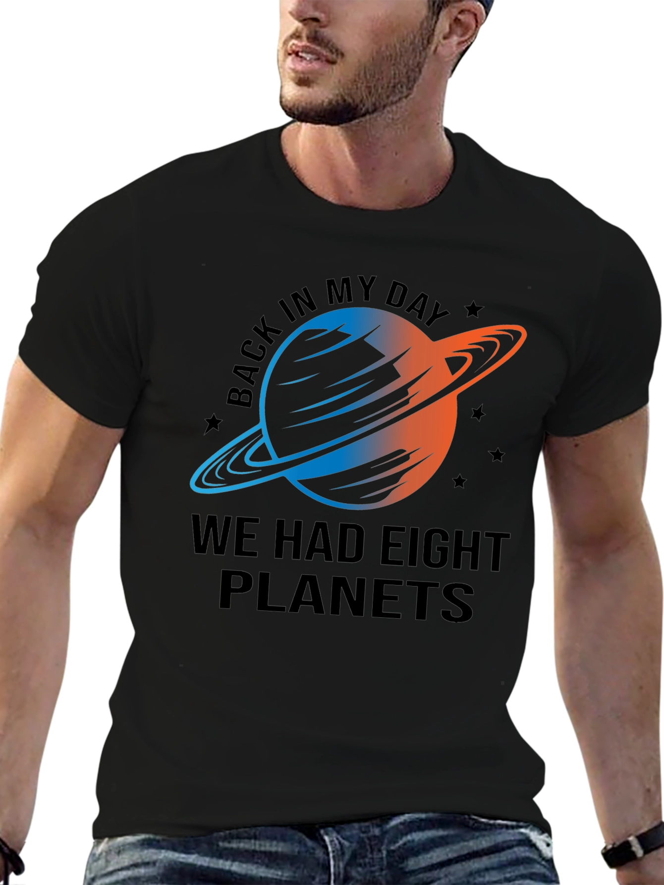 Eight Planets Graphic T-Shirt - Retro Astronomy Tee