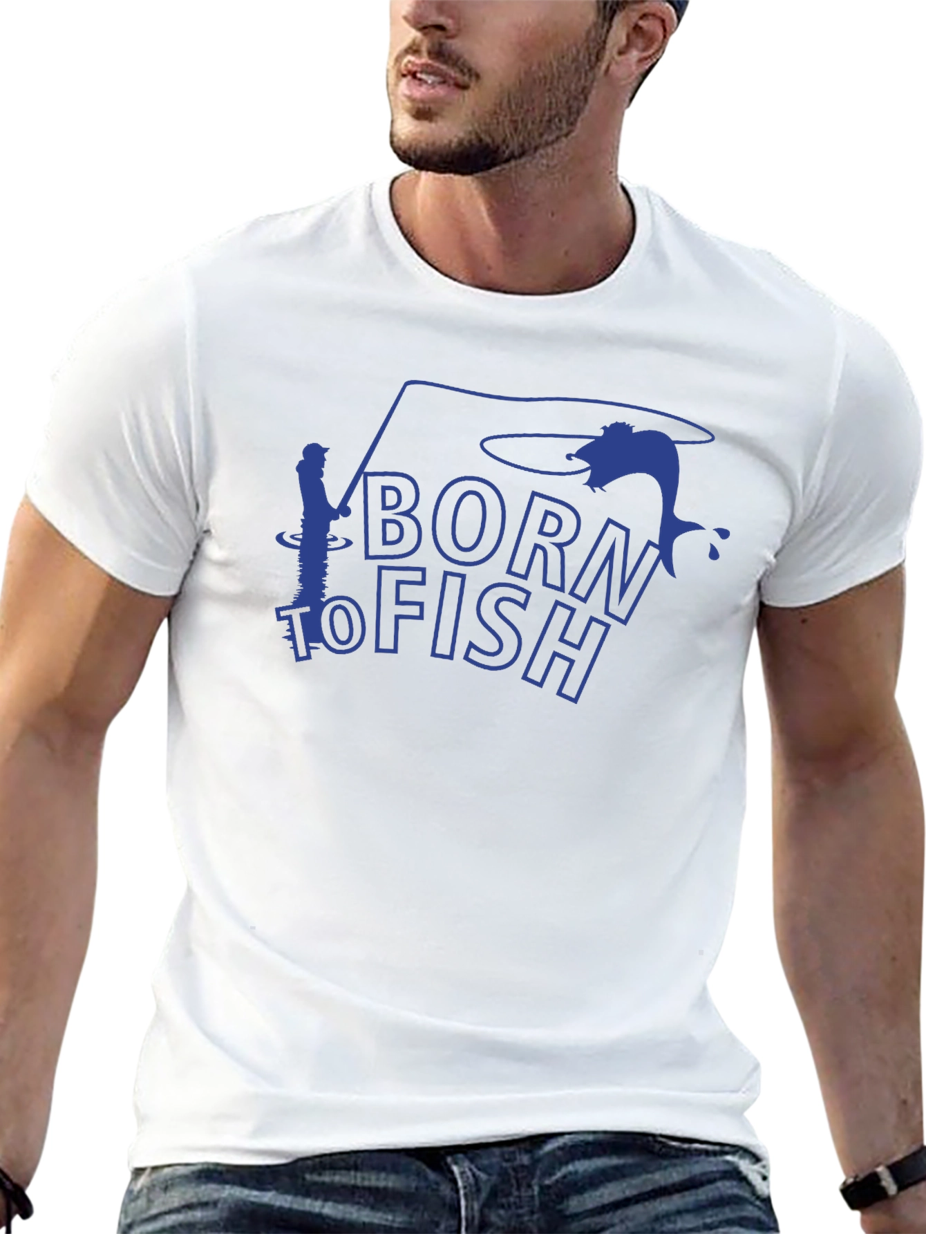 Born to Fish Black Graphic T-Shirt