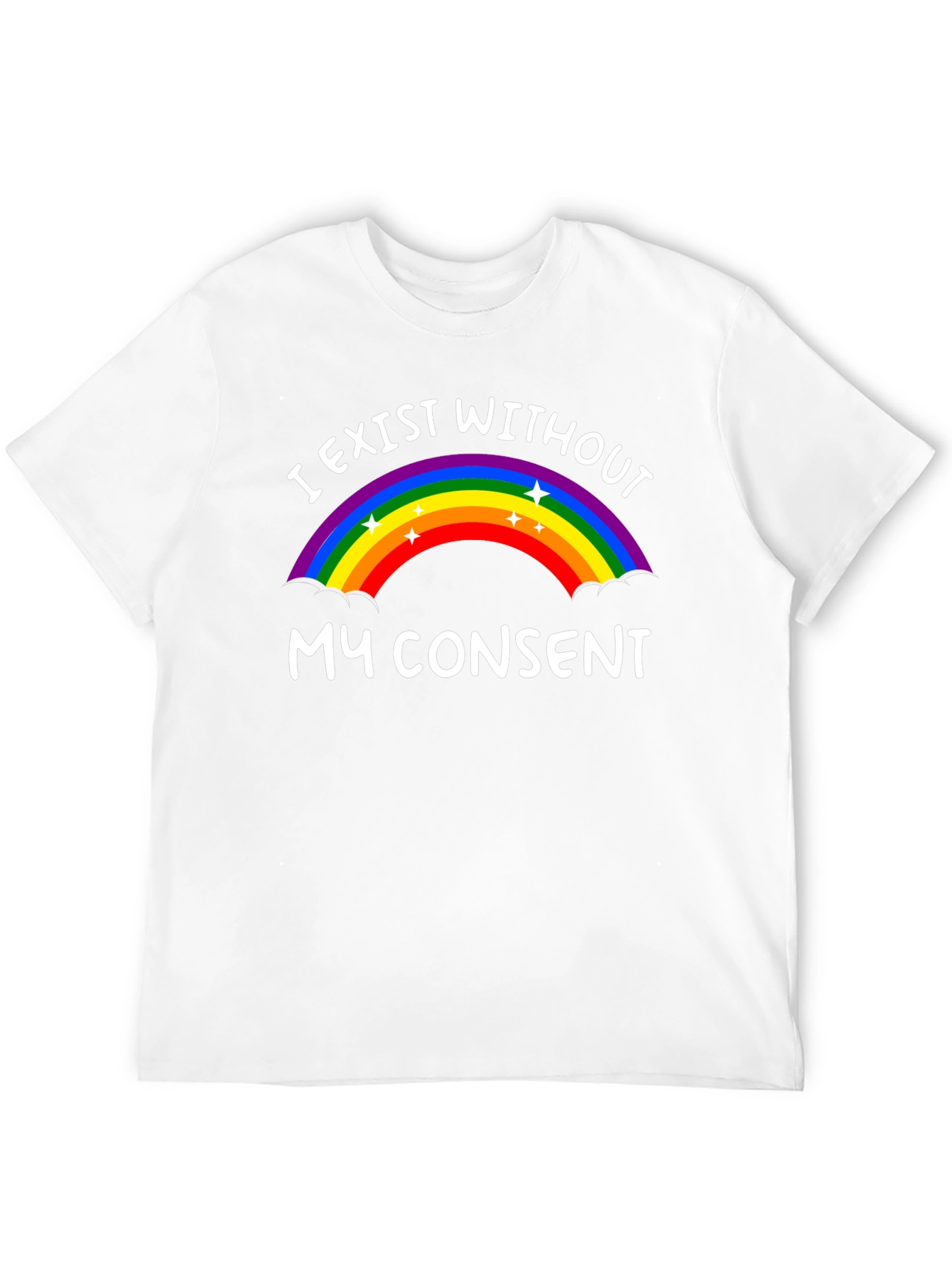 I Exist Without My Consent Rainbow Graphic Tee