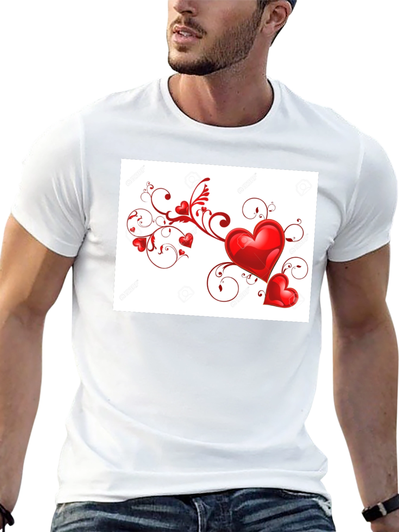 Heart Swirl Black T-Shirt