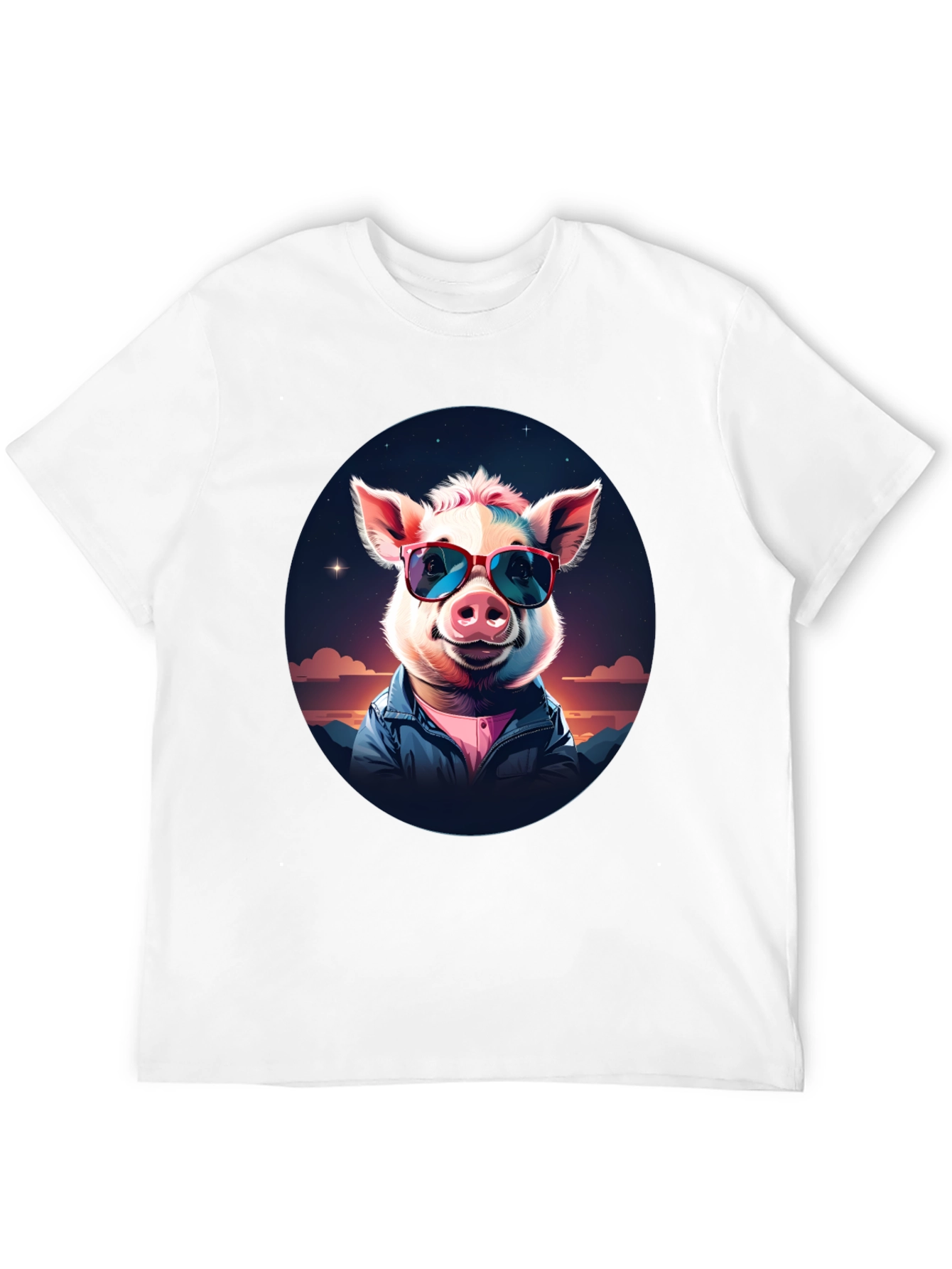 Cool Pig Graphic Tee - Stylish Unisex Black T-Shirt