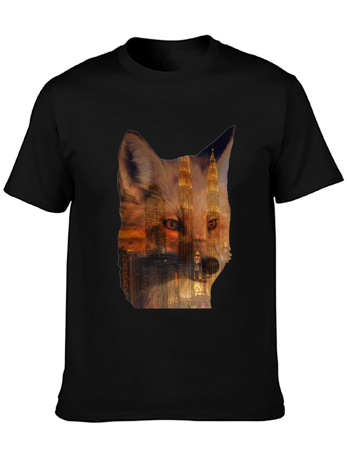 Fox Cityscape Graphic Black T-Shirt