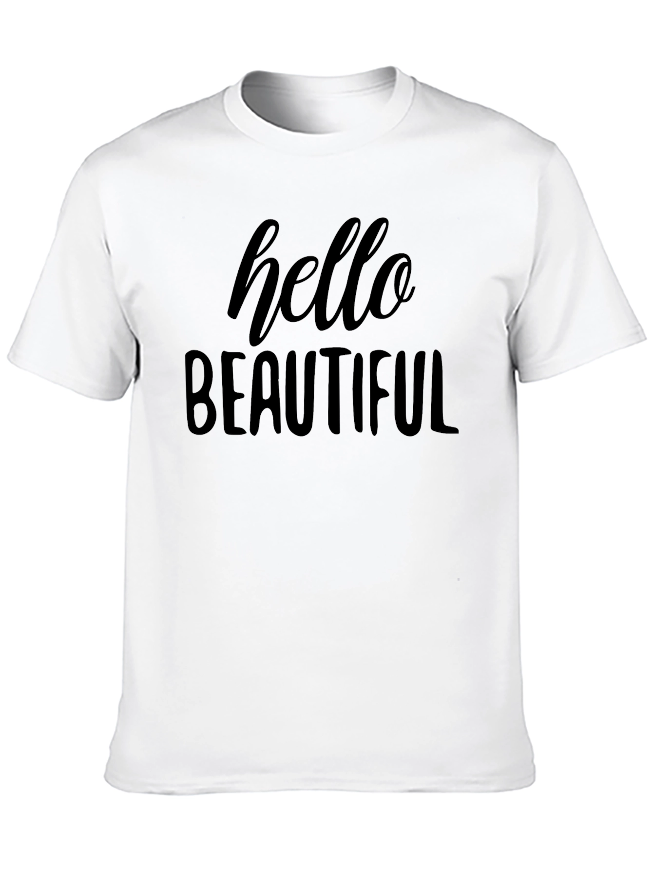 Hello Beautiful Graphic Tee - Soft Cotton Blend