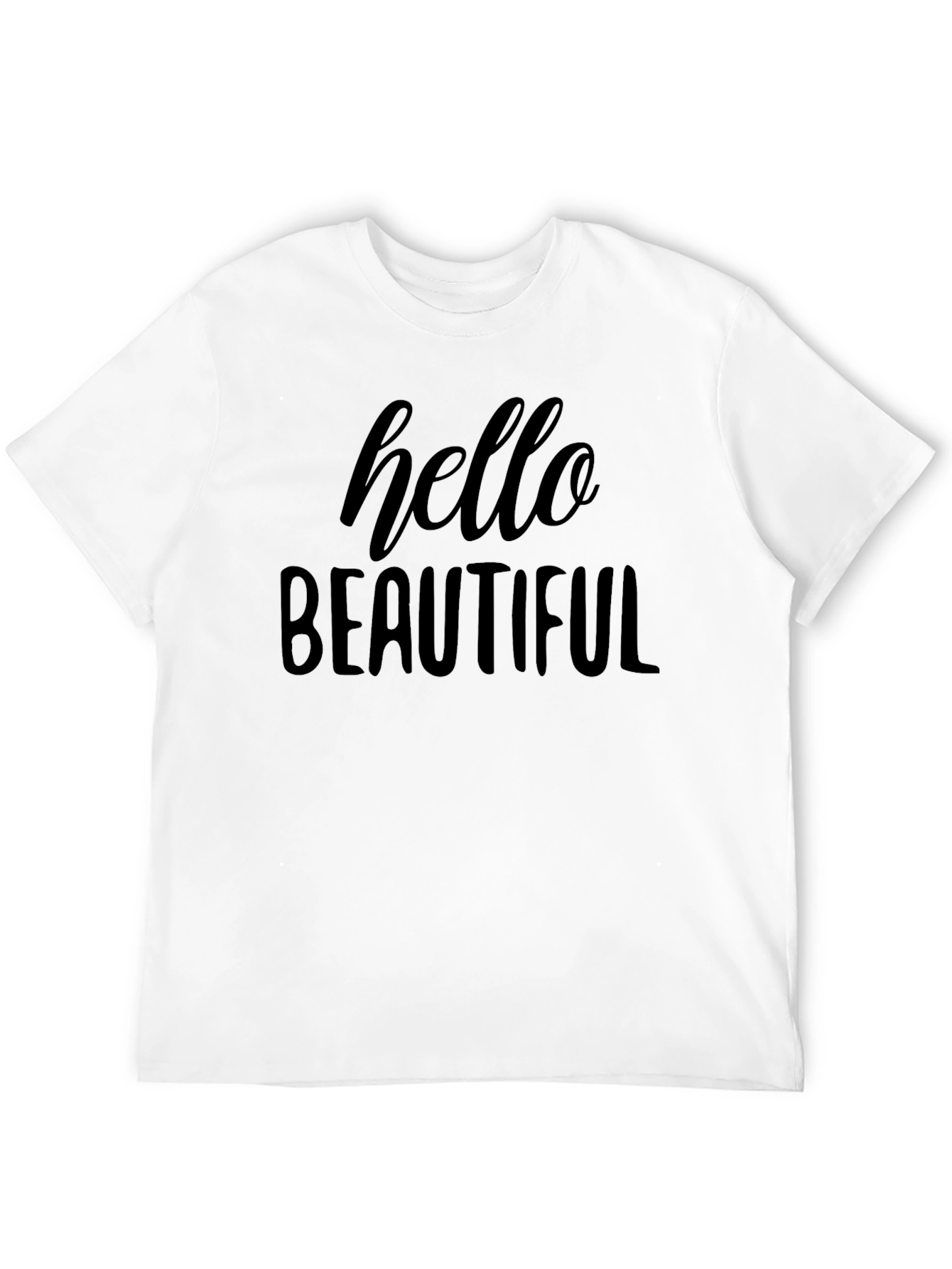 Hello Beautiful Graphic Tee - Soft Cotton Blend