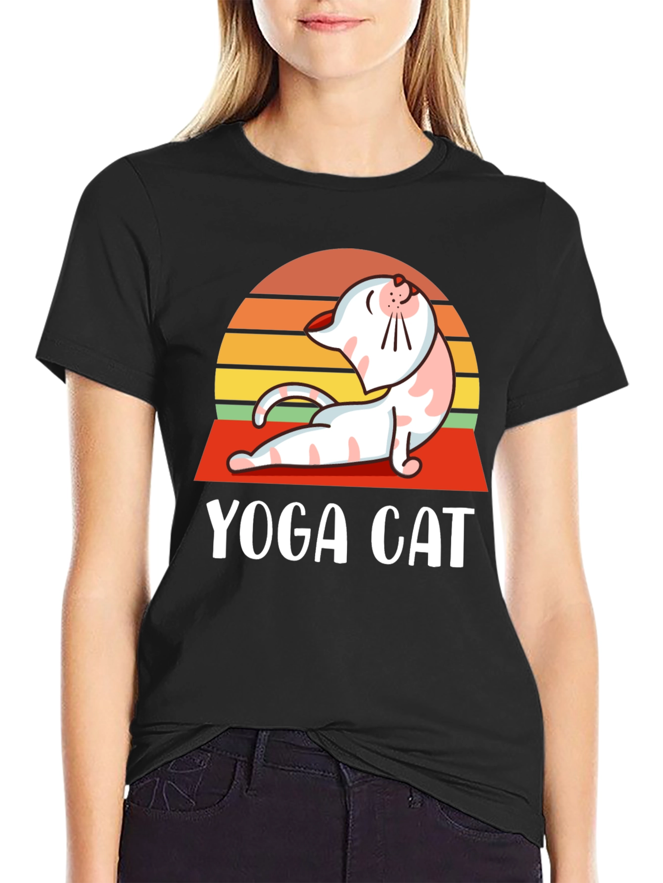 Yoga Cat T-Shirt - Funny Workout Tee