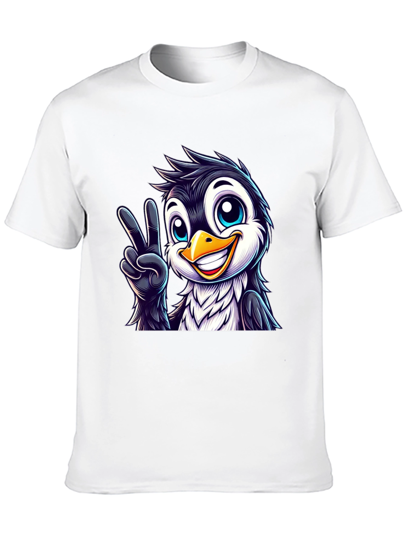 Peace Penguin Graphic Tee - Mens Black T-Shirt