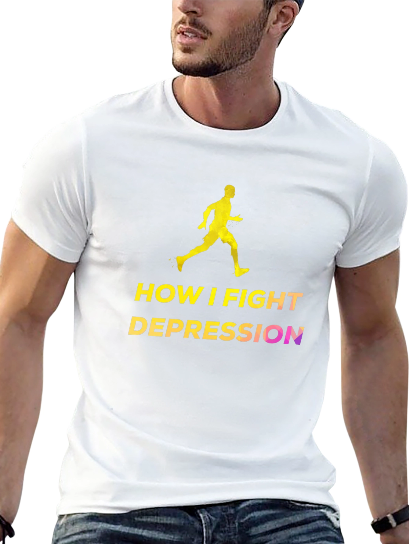 Fight Depression Tee - Running Man Design