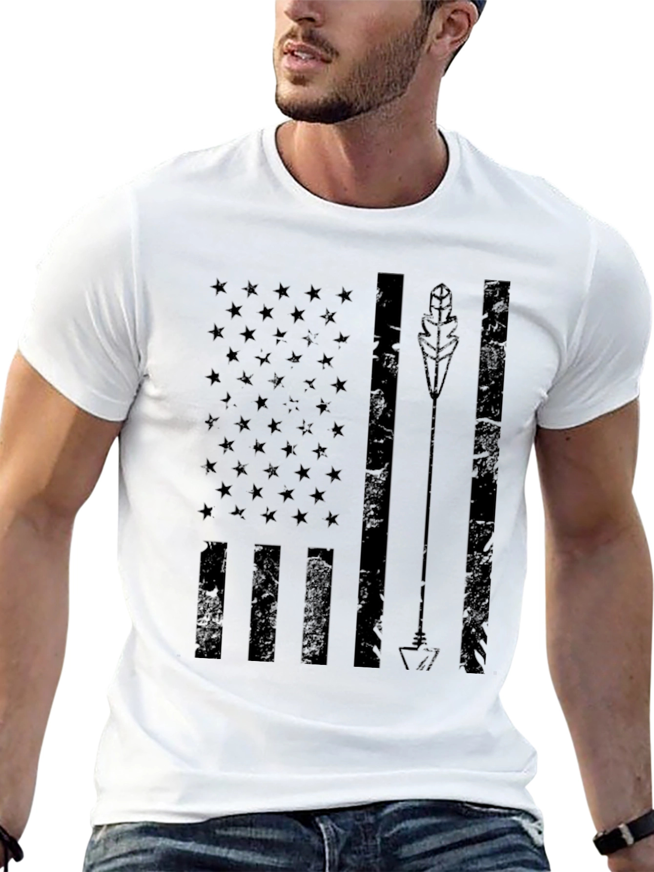 American Arrow Flag Graphic Tee - Black