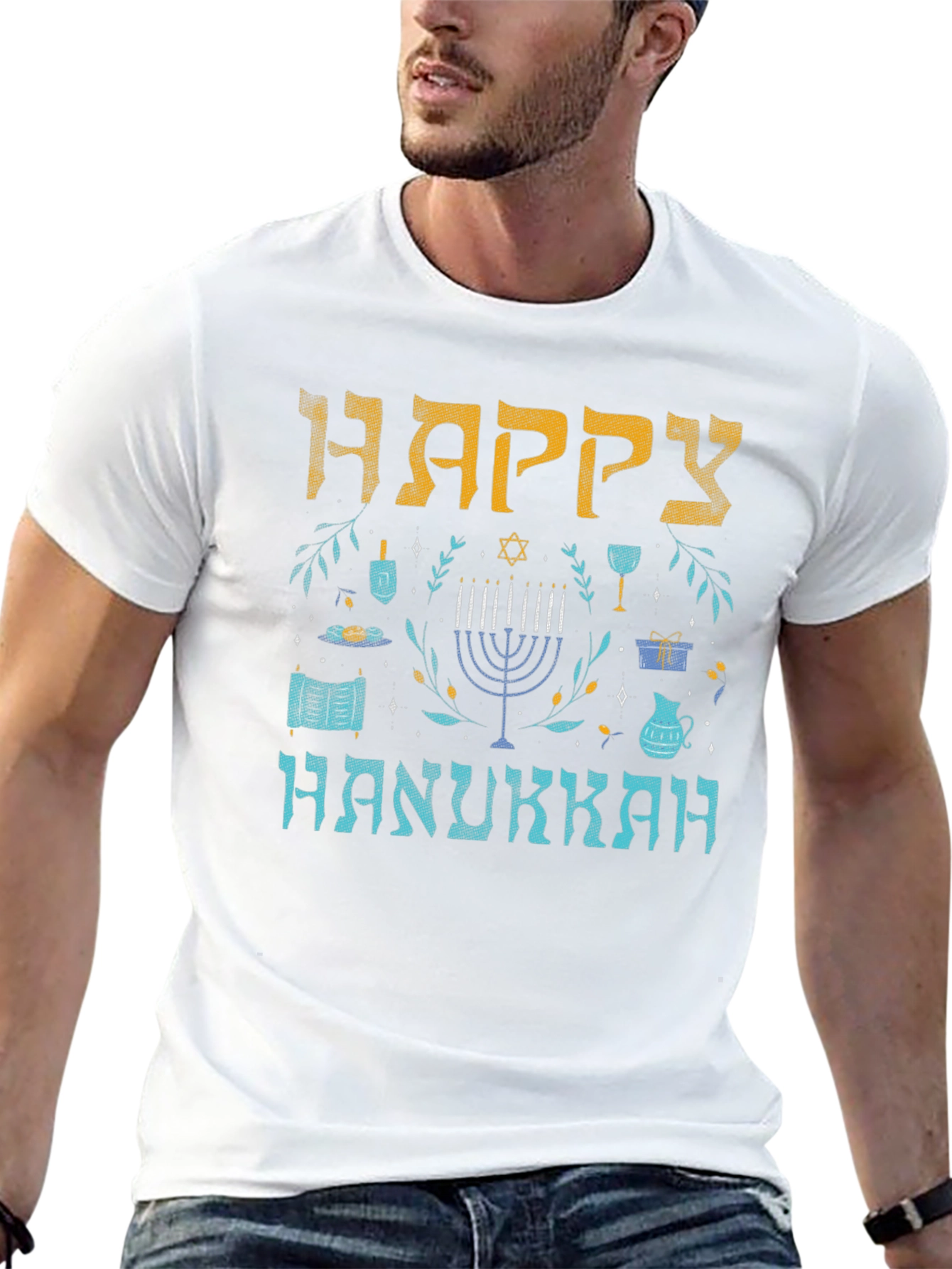 Happy Hanukkah Graphic Print T-Shirt
