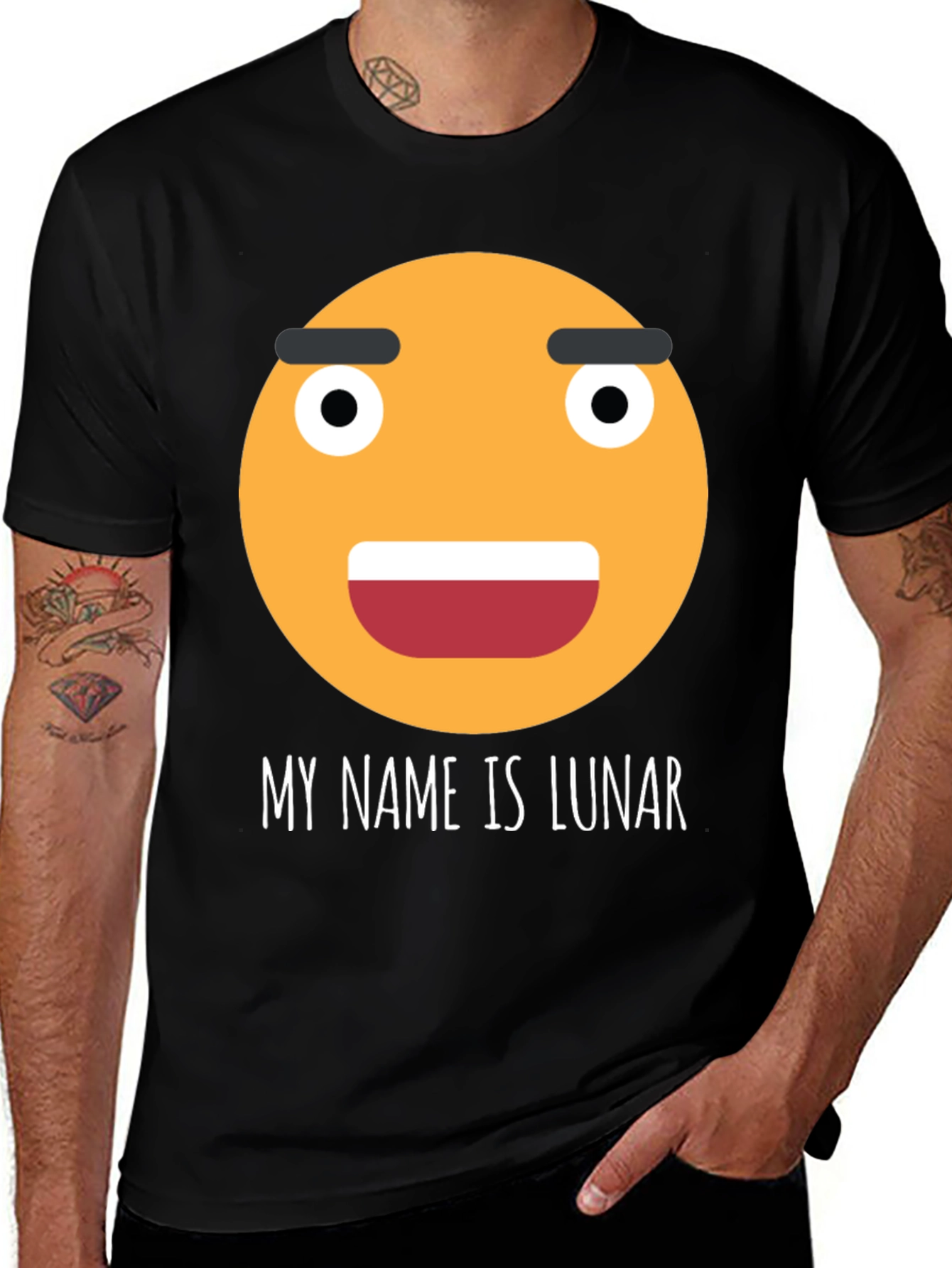Funny Emoji T-Shirt - My Name is Lunar