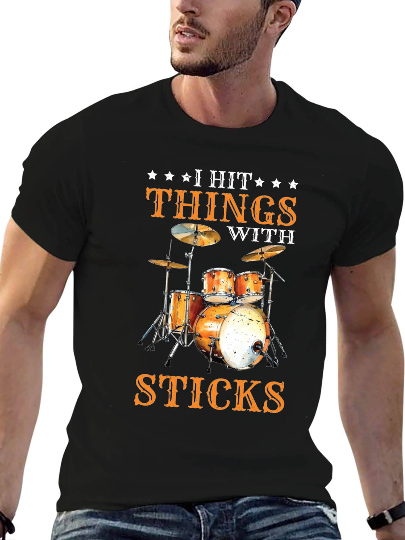 Drummer T-Shirt - I Hit Things With Sticks