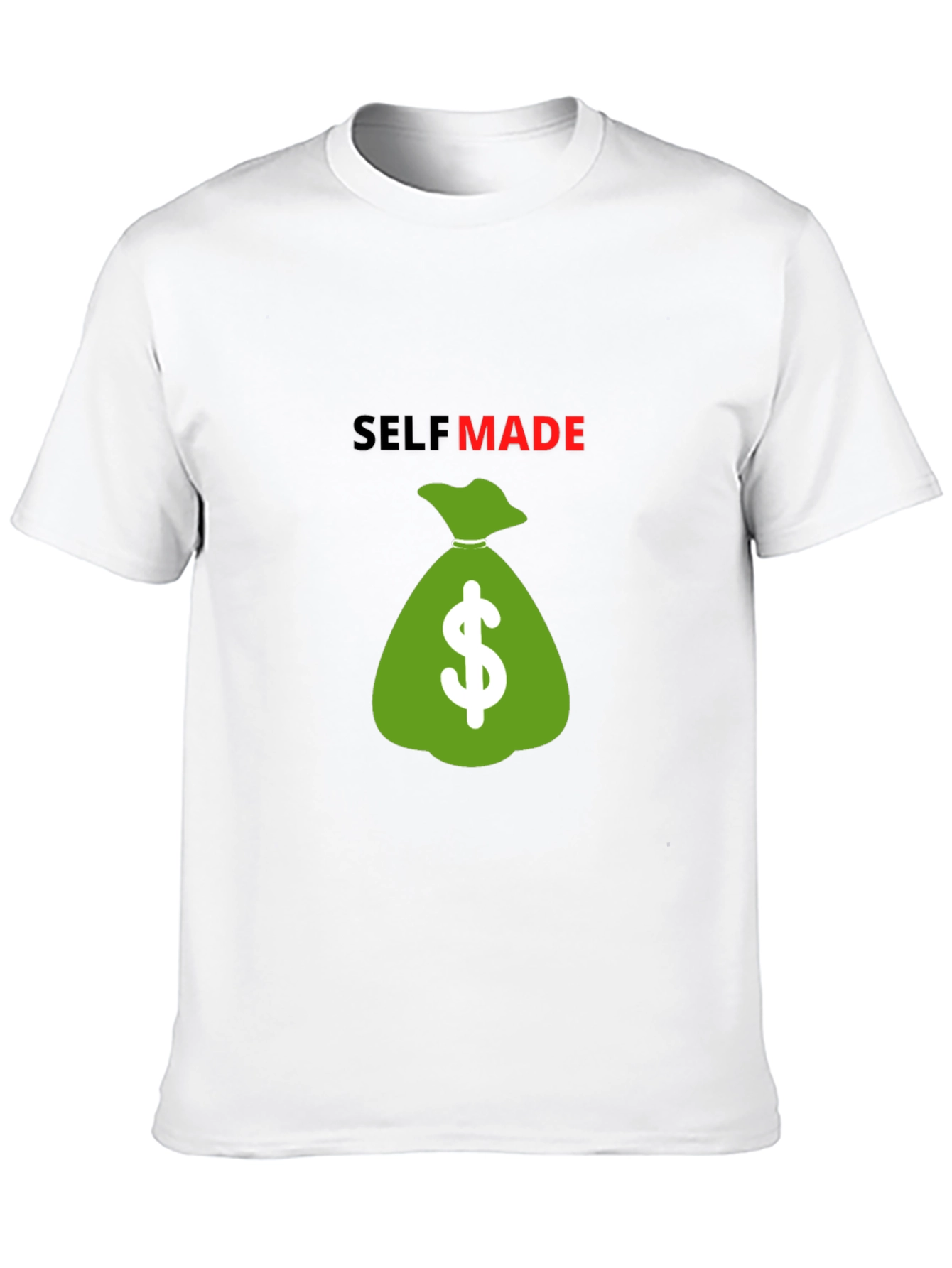 Self Made Money Bag T-Shirt - Black Cotton Blend