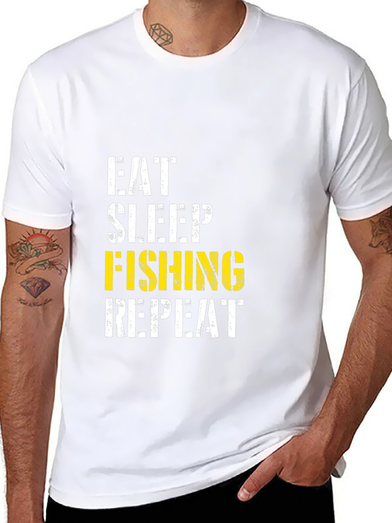Eat Sleep Fishing Repeat - Mens Graphic Tee