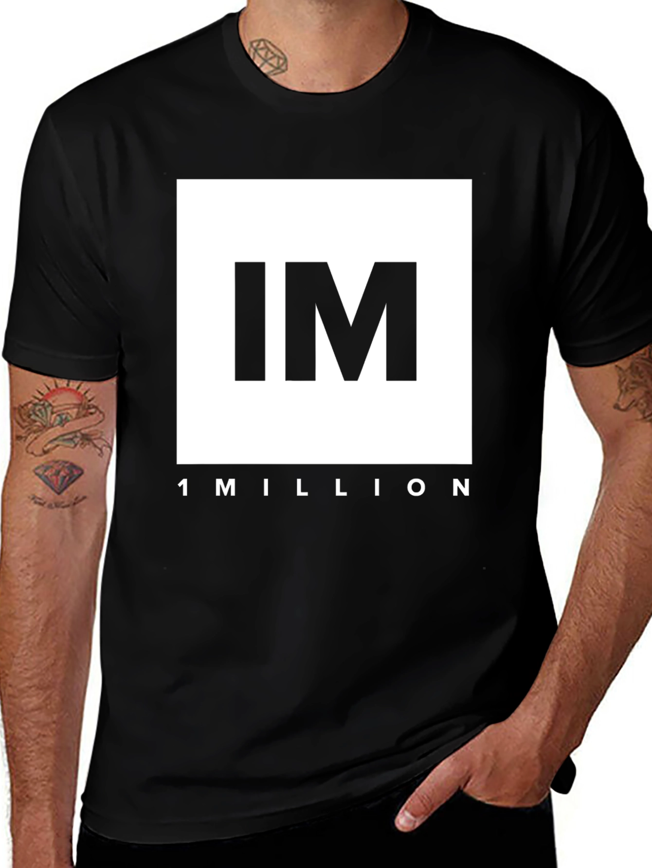 IM 1 MILLION Black Graphic T-Shirt