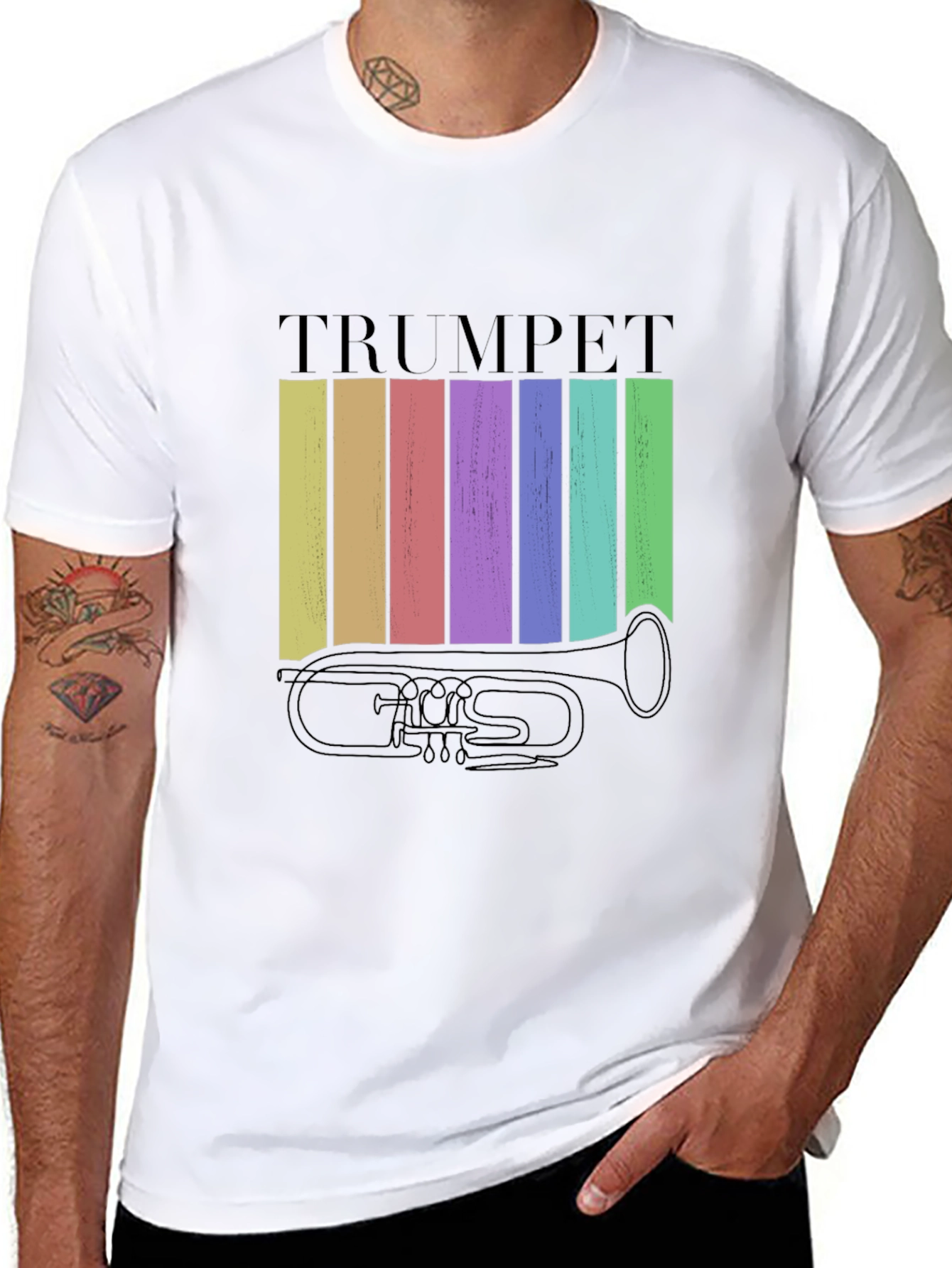 Retro Trumpet Graphic Tee - Musical Instrument T-Shirt