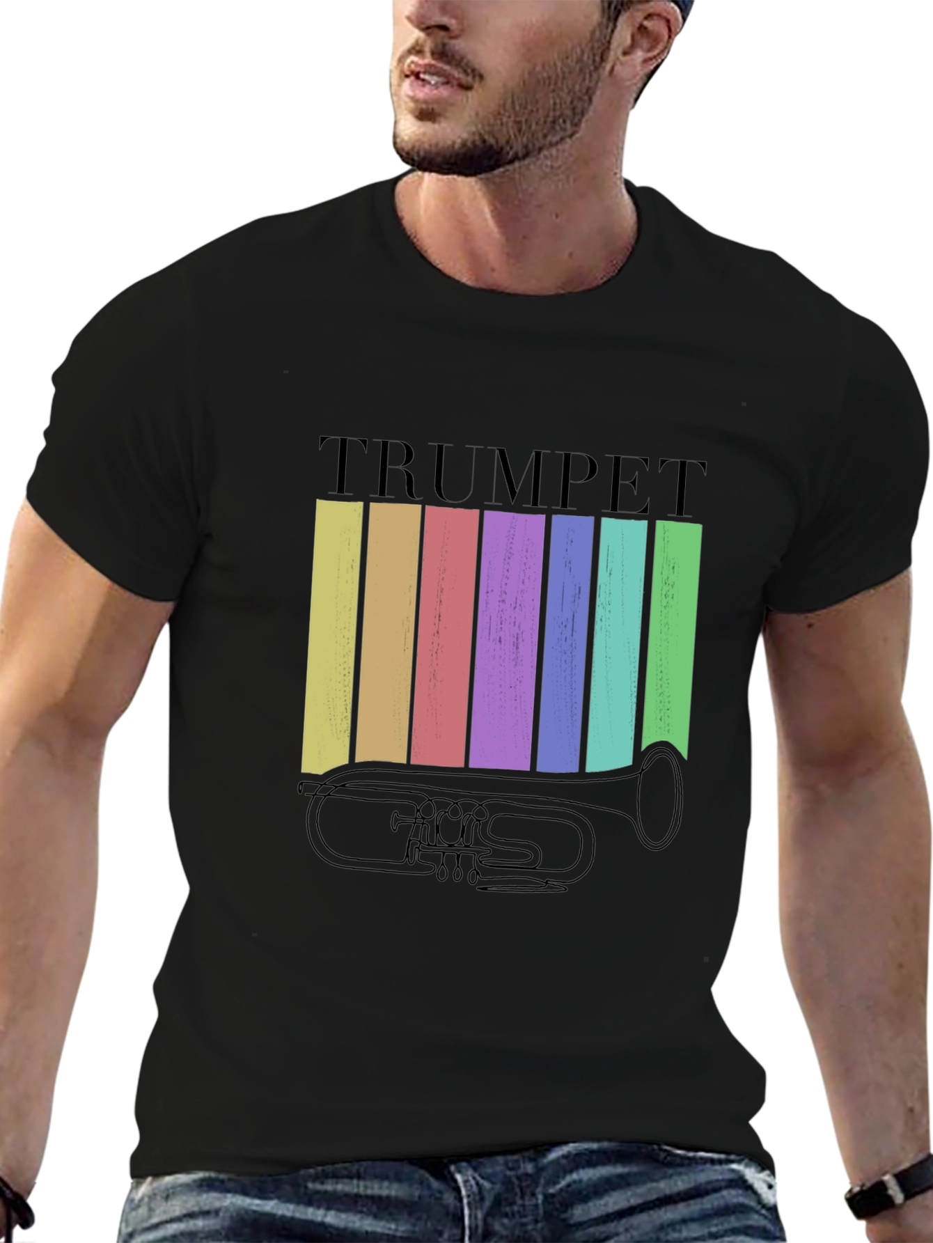 Retro Trumpet Graphic Tee - Musical Instrument T-Shirt