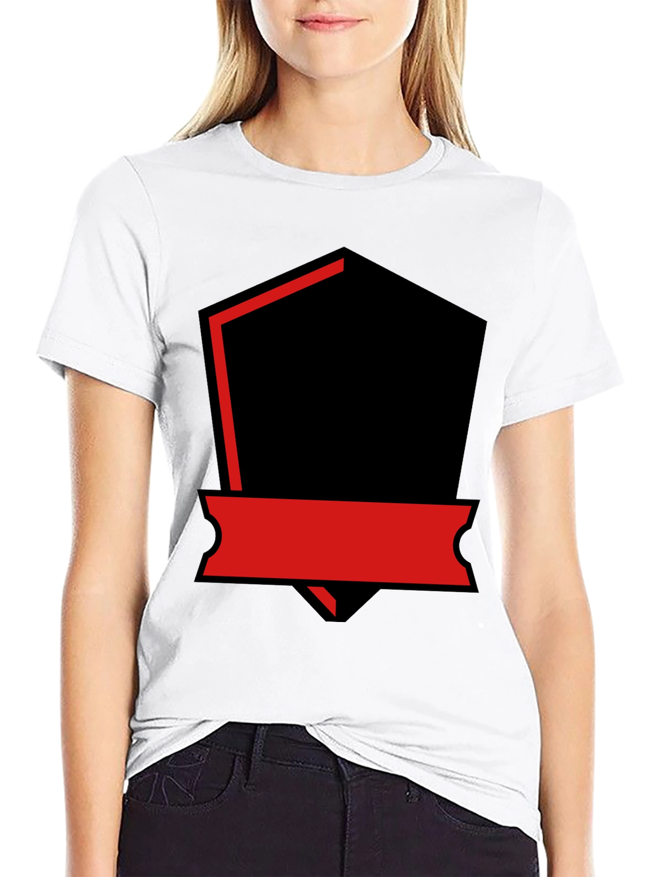 Mens Black T-Shirt with Red and Black Graphic
