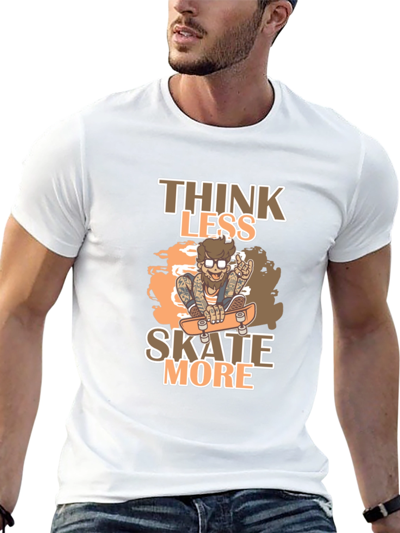 Think Less Skate More Graphic Tee