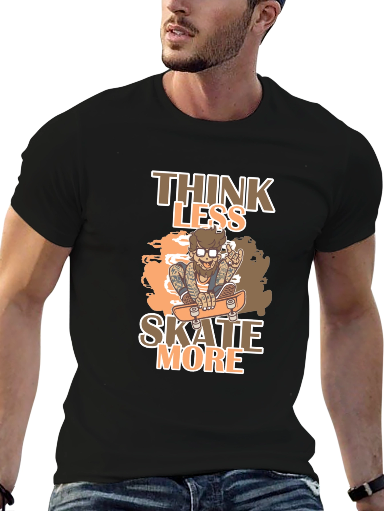 Think Less Skate More Graphic Tee