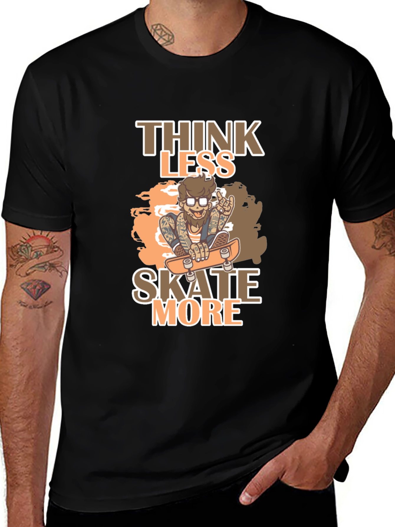 Think Less Skate More Graphic Tee