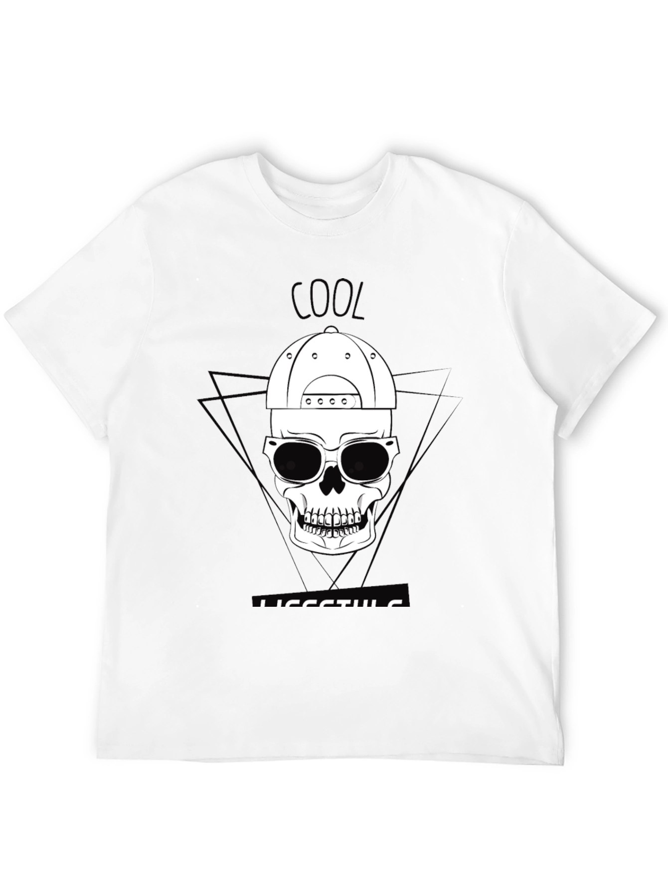 Cool Lifestyle Skull Graphic Tee - Black