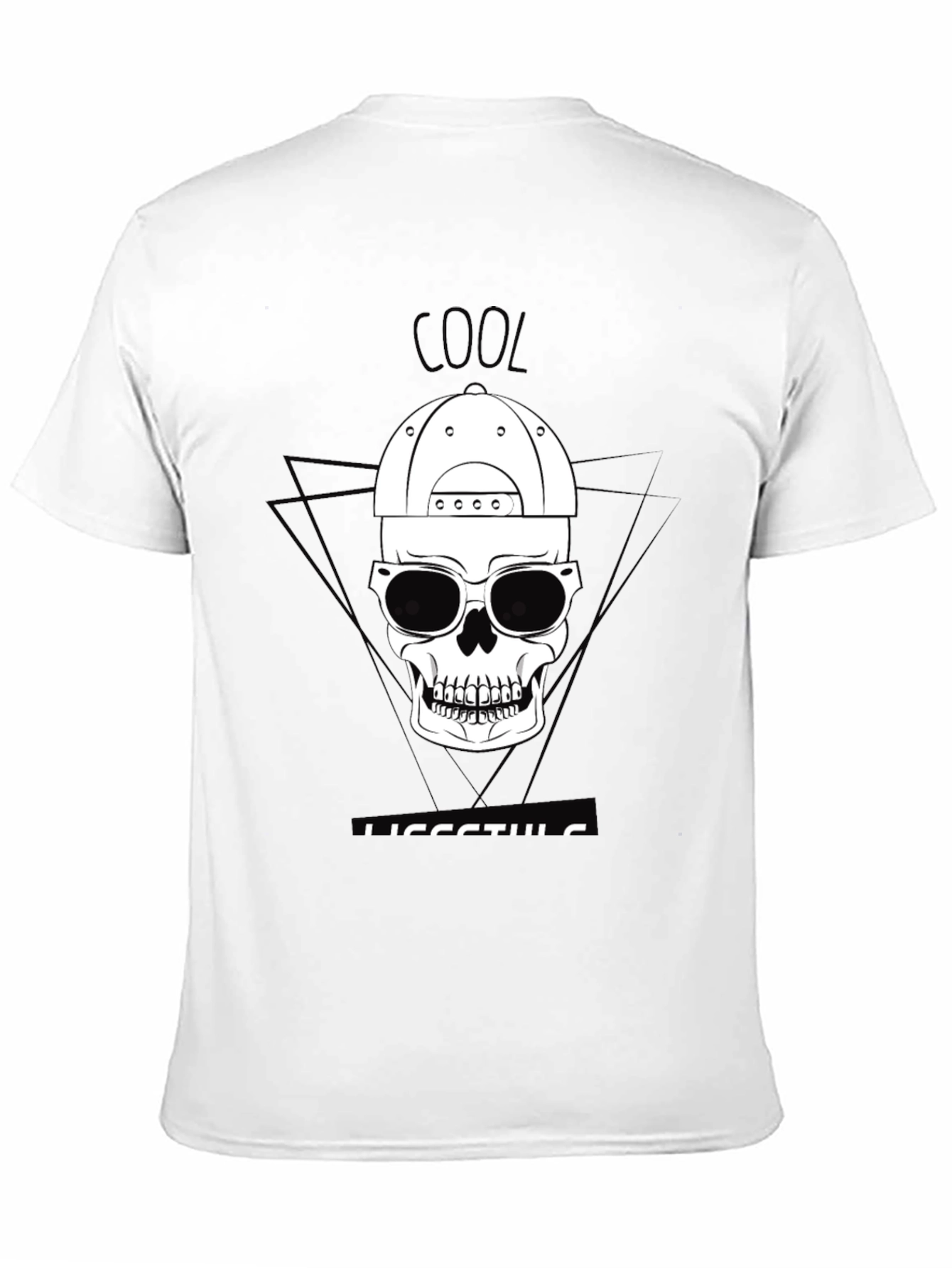 Cool Lifestyle Skull Graphic Tee - Black
