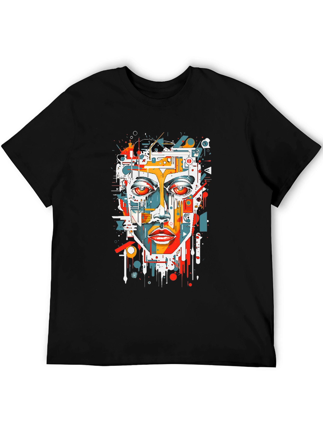 Abstract Face Graphic Tee - Modern Art T-Shirt