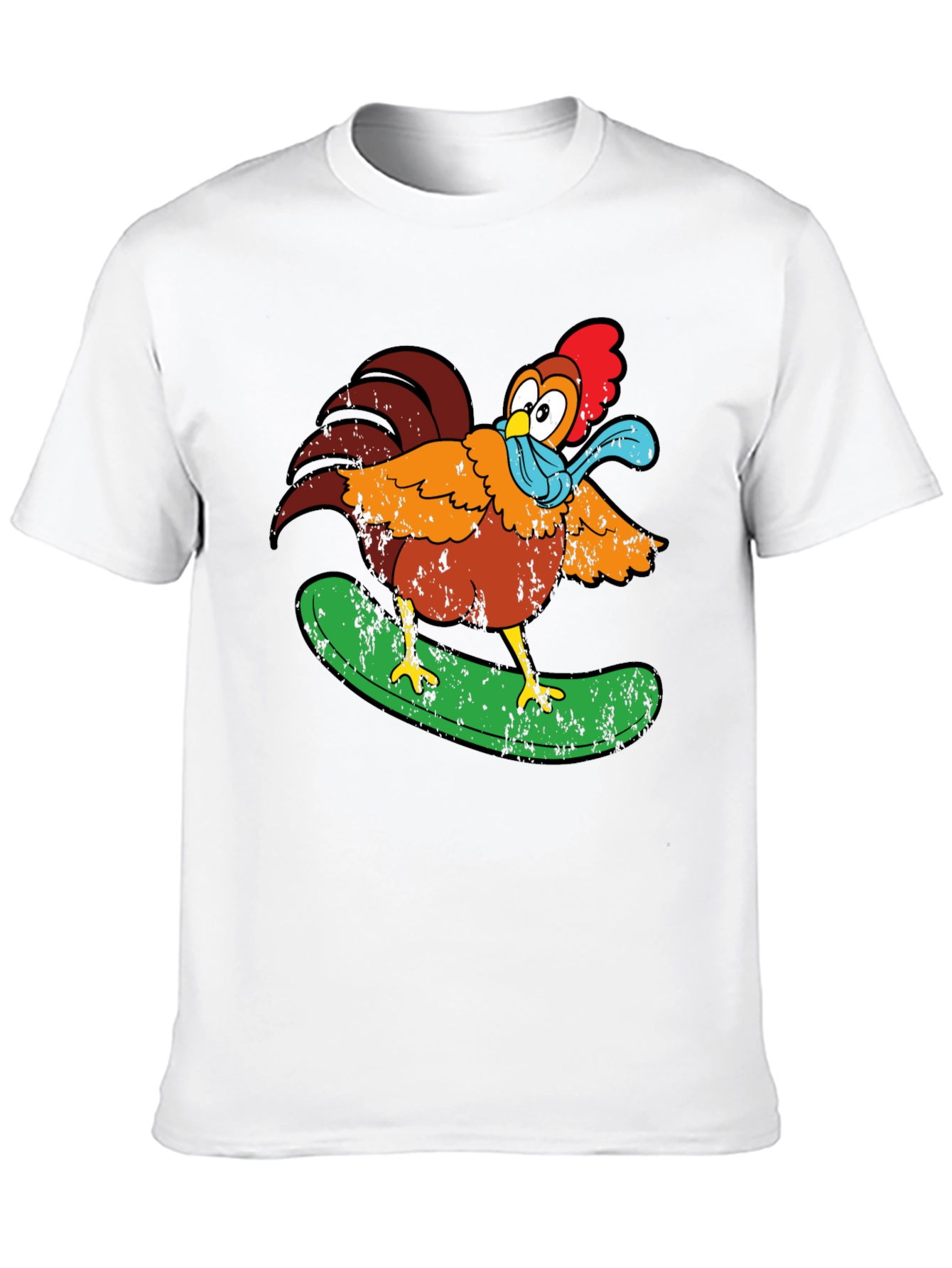Cool Chicken Surfer Graphic T-Shirt