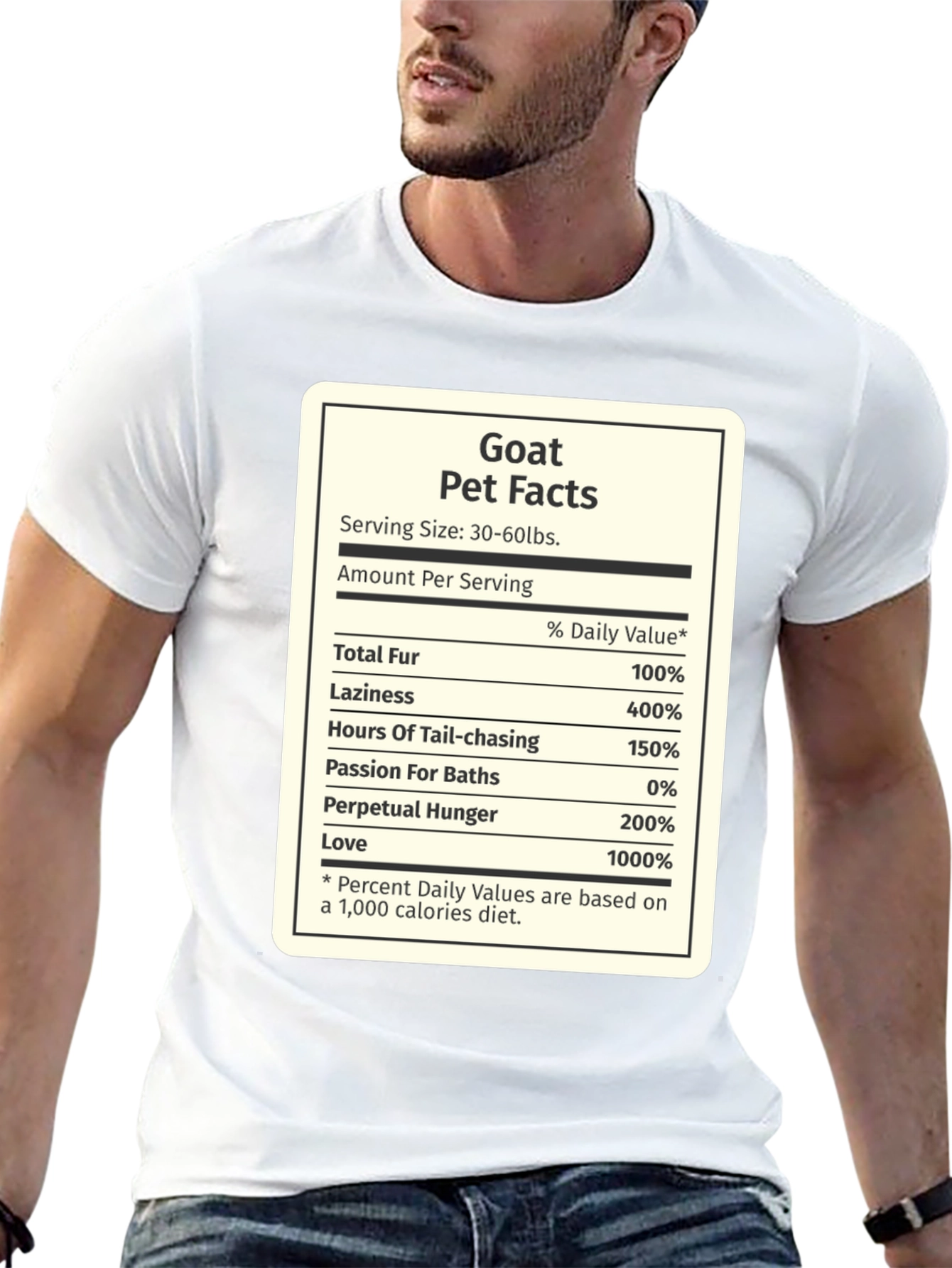 Goat Pet Facts Black T-Shirt Novelty
