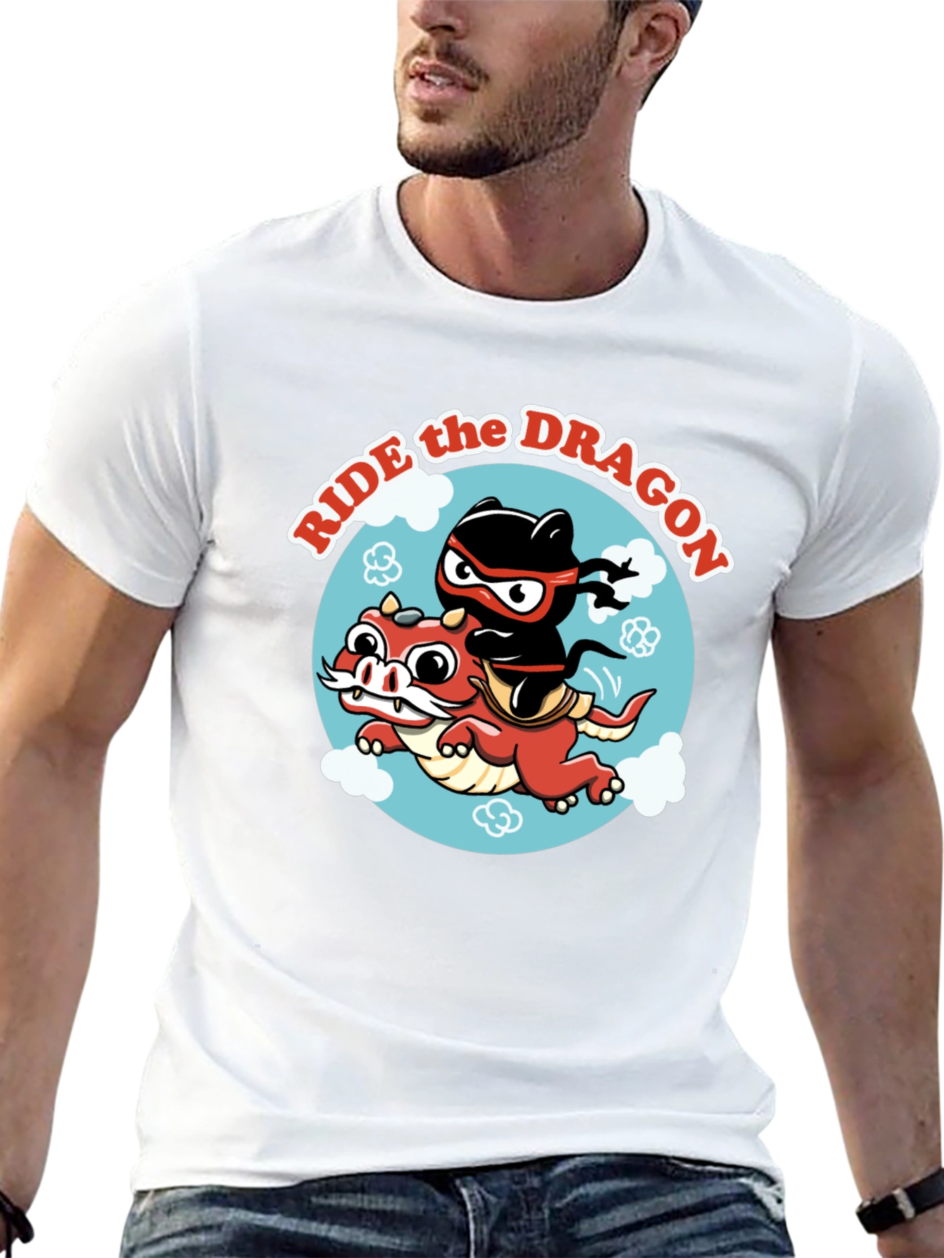 Ride the Dragon Graphic T-Shirt - Ninja Style!