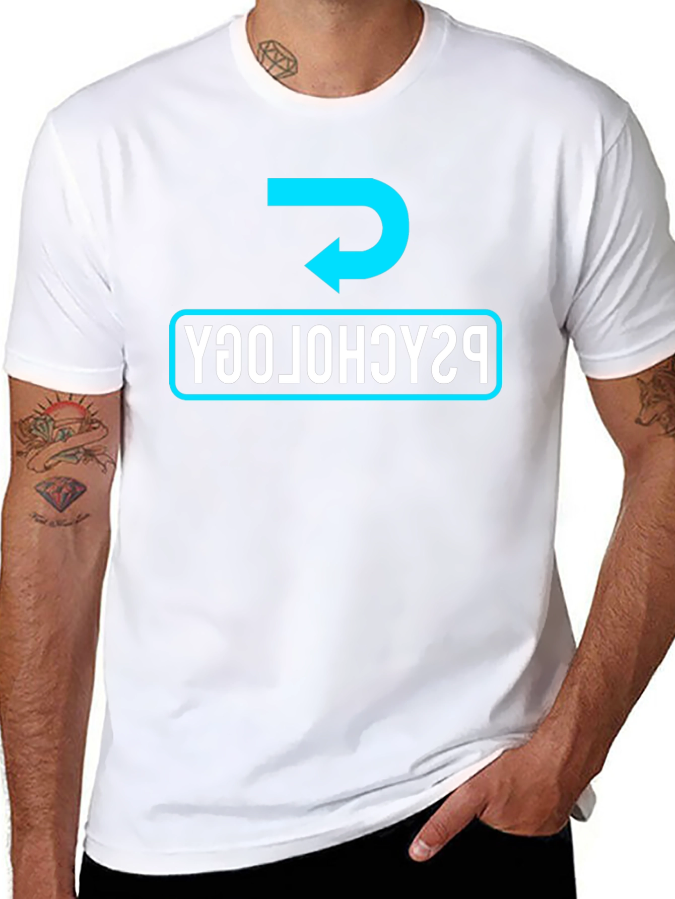 Psychology Backwards T-Shirt - Mens Black Tee