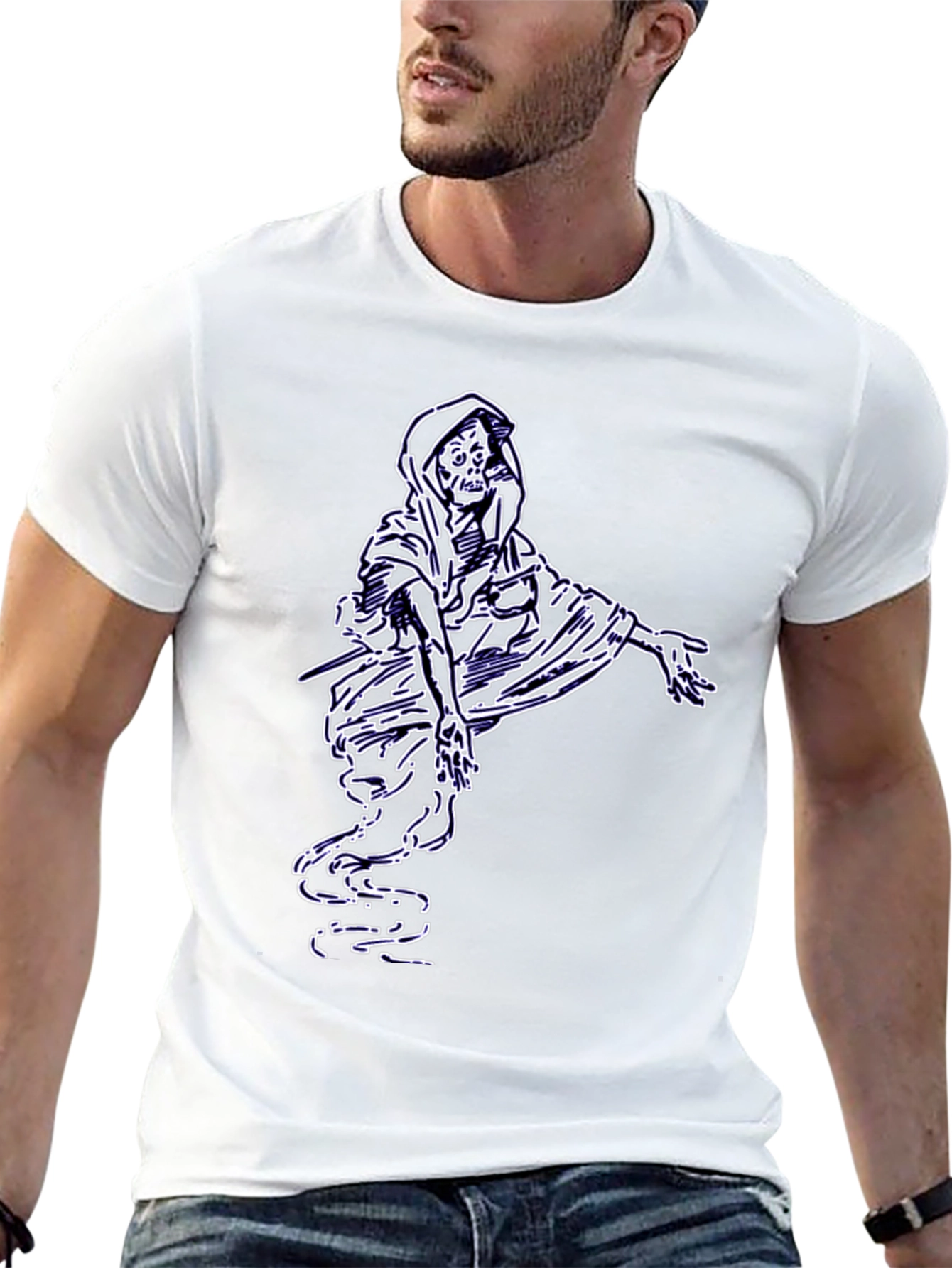 Grim Reaper Graphic Tee - Black Cotton T-Shirt