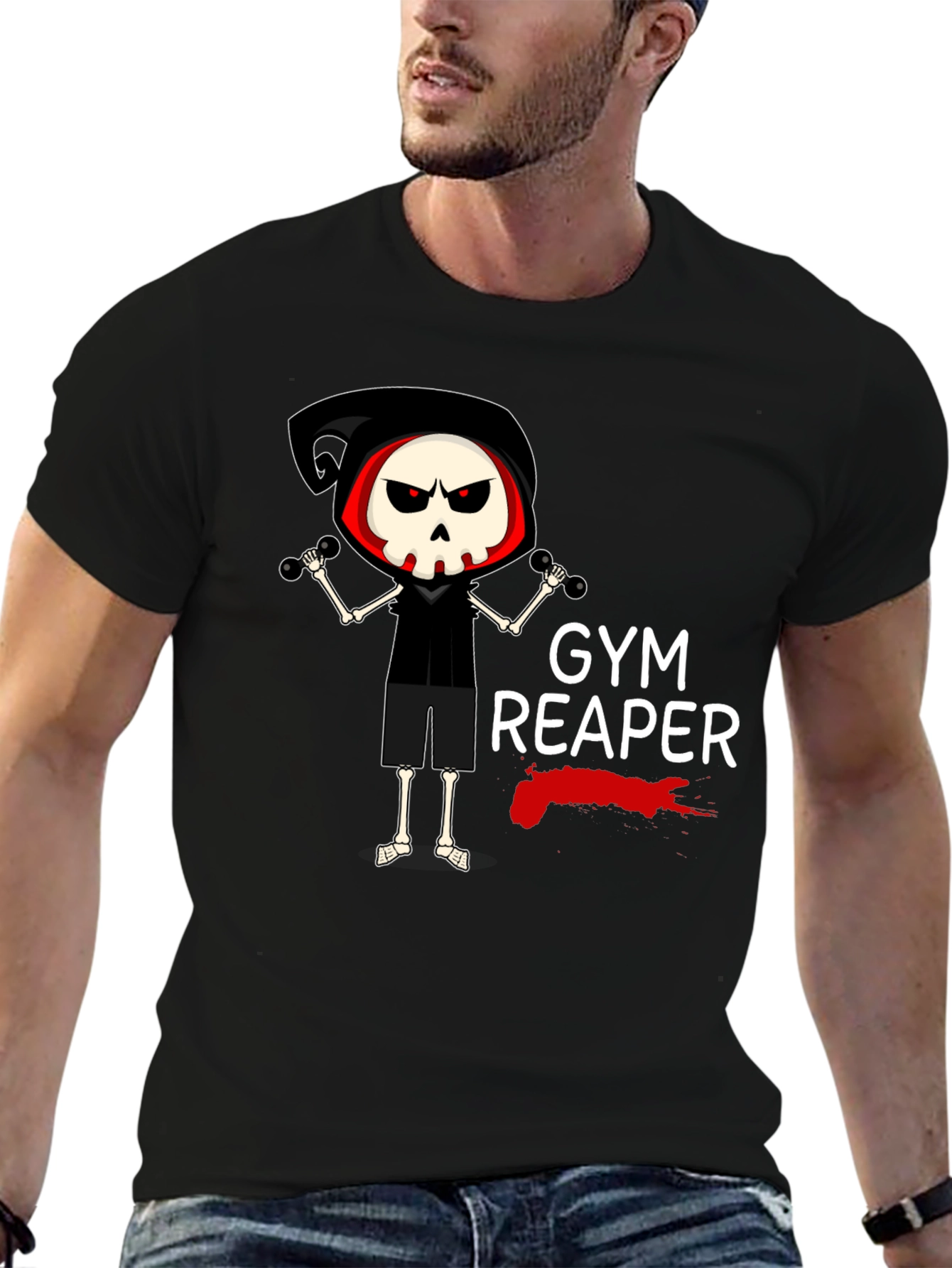 Gym Reaper Graphic Tee - Funny Workout T-Shirt