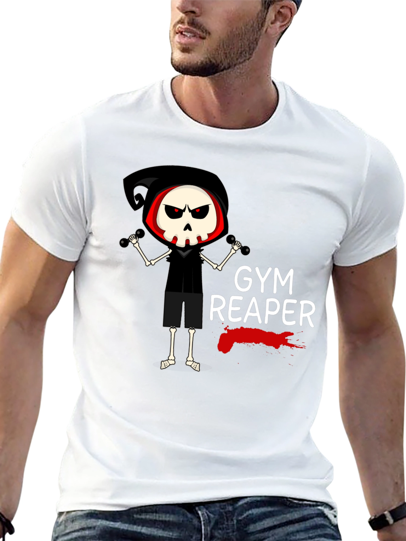 Gym Reaper Graphic Tee - Funny Workout T-Shirt