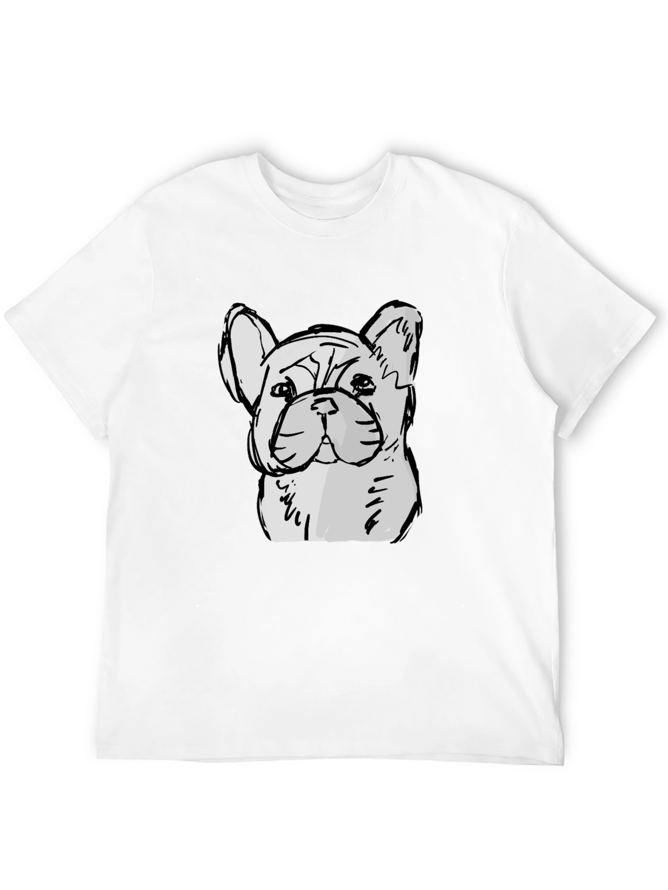 French Bulldog Sketch Graphic Black T-Shirt