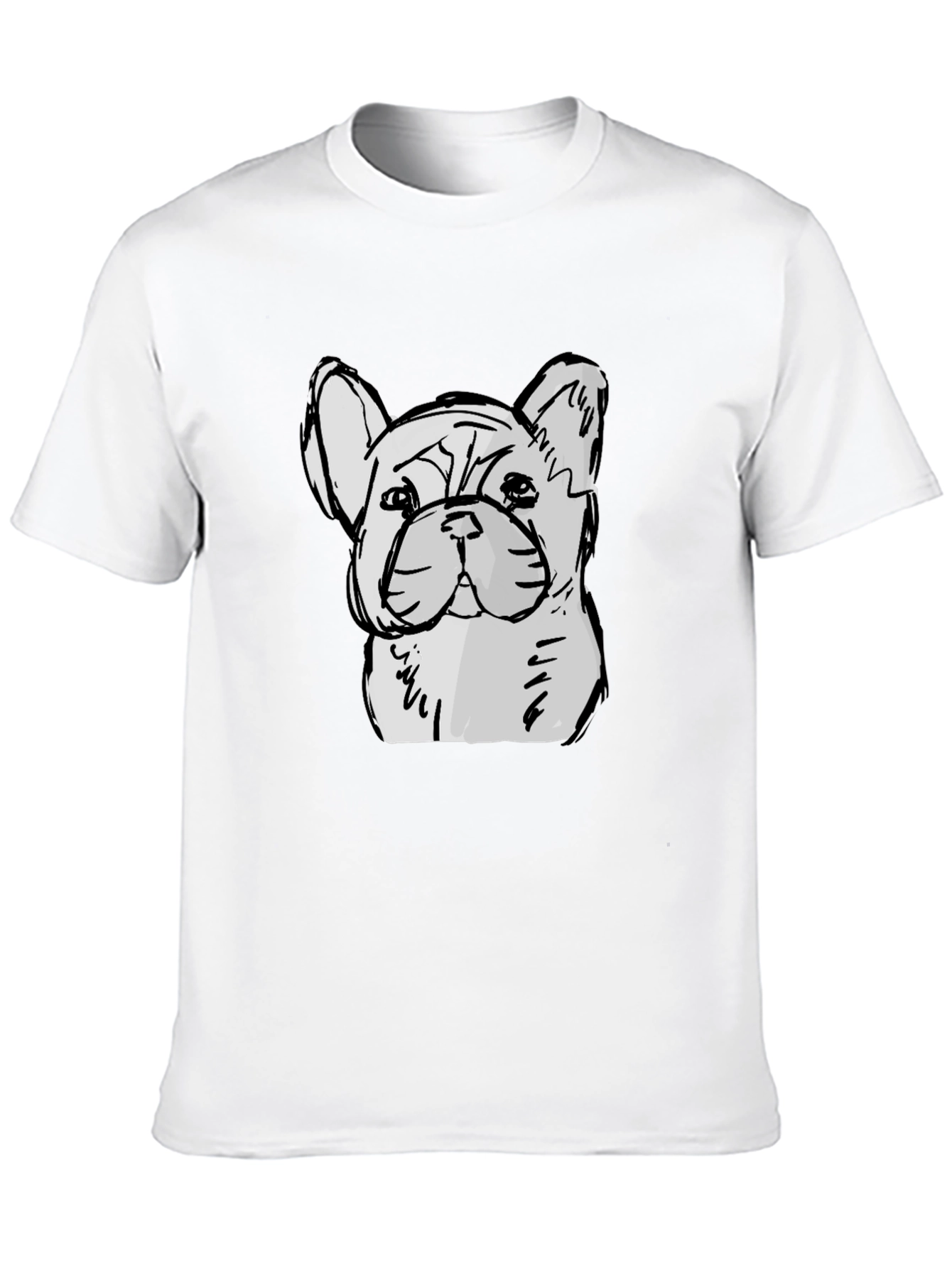 French Bulldog Sketch Graphic Black T-Shirt