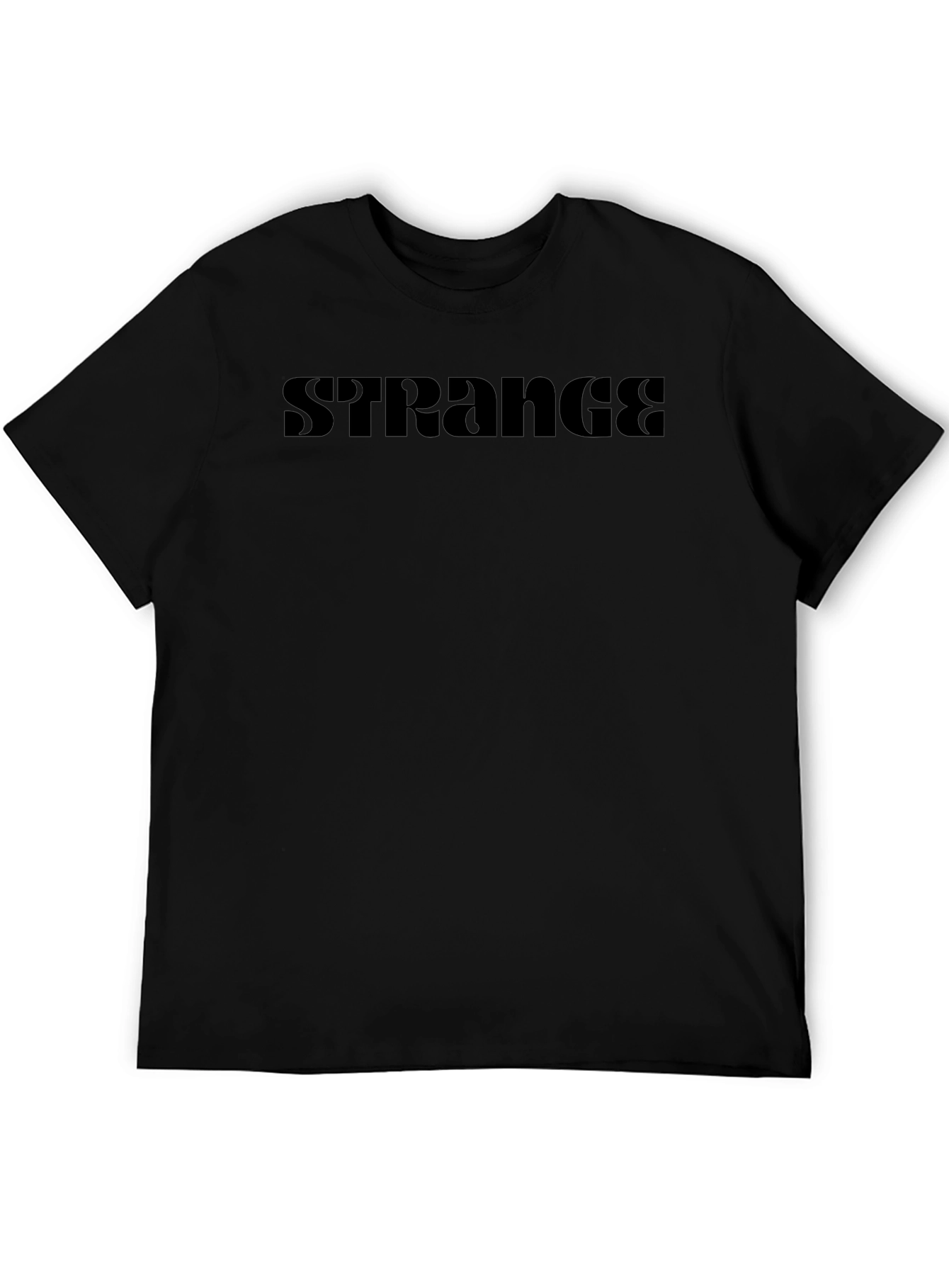 Strange Graphic Tee - Soft Black Cotton T-Shirt