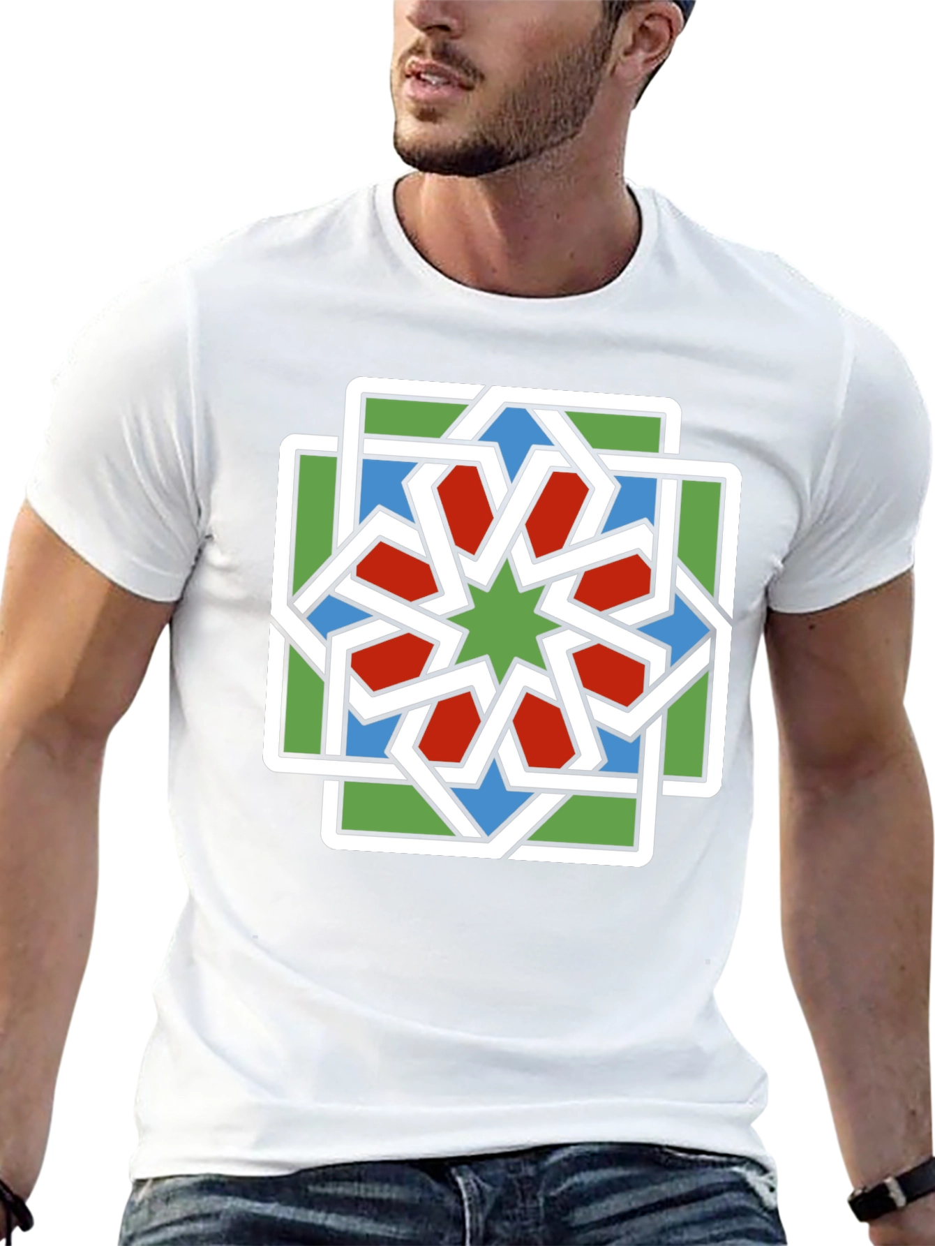 Geometric Star Pattern T-Shirt