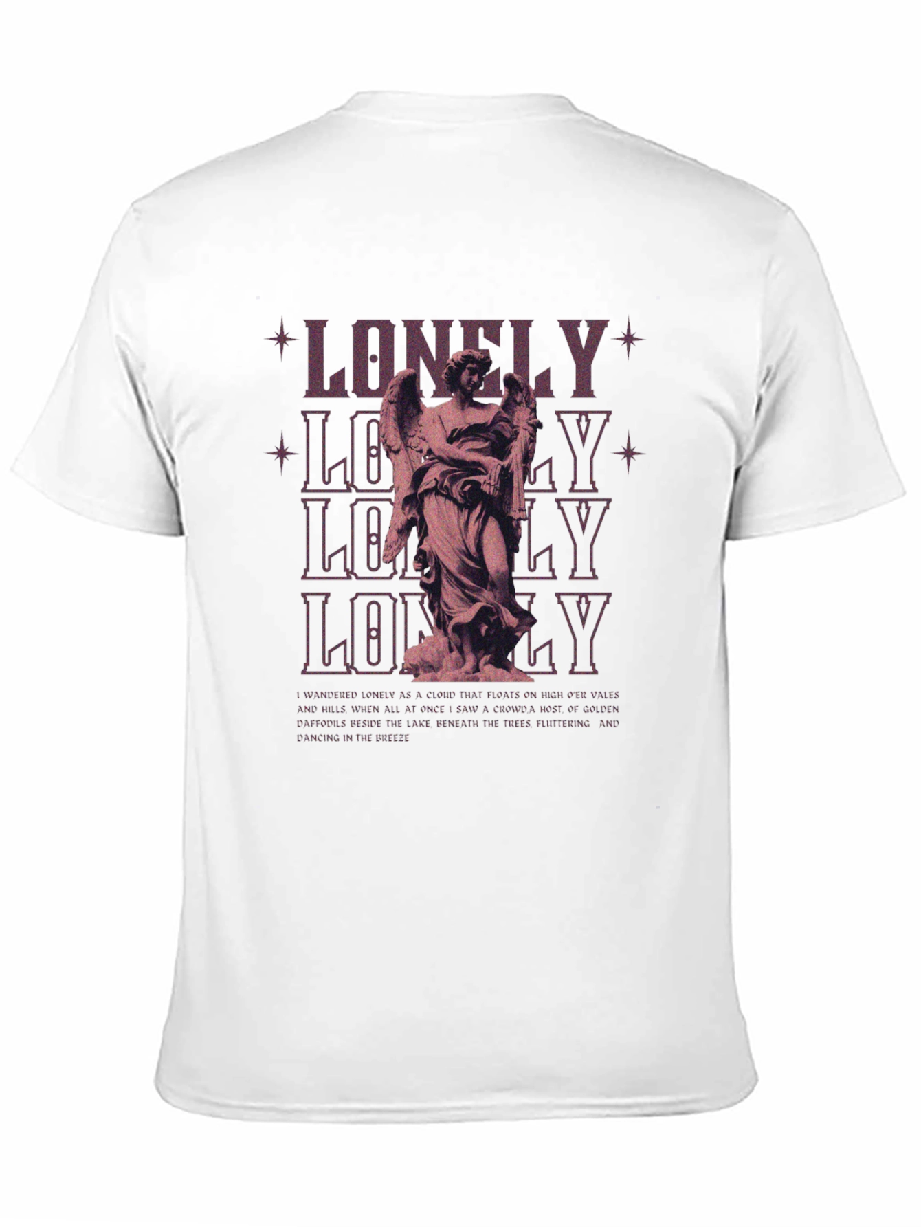 Lonely Angel Graphic Print Black T-Shirt