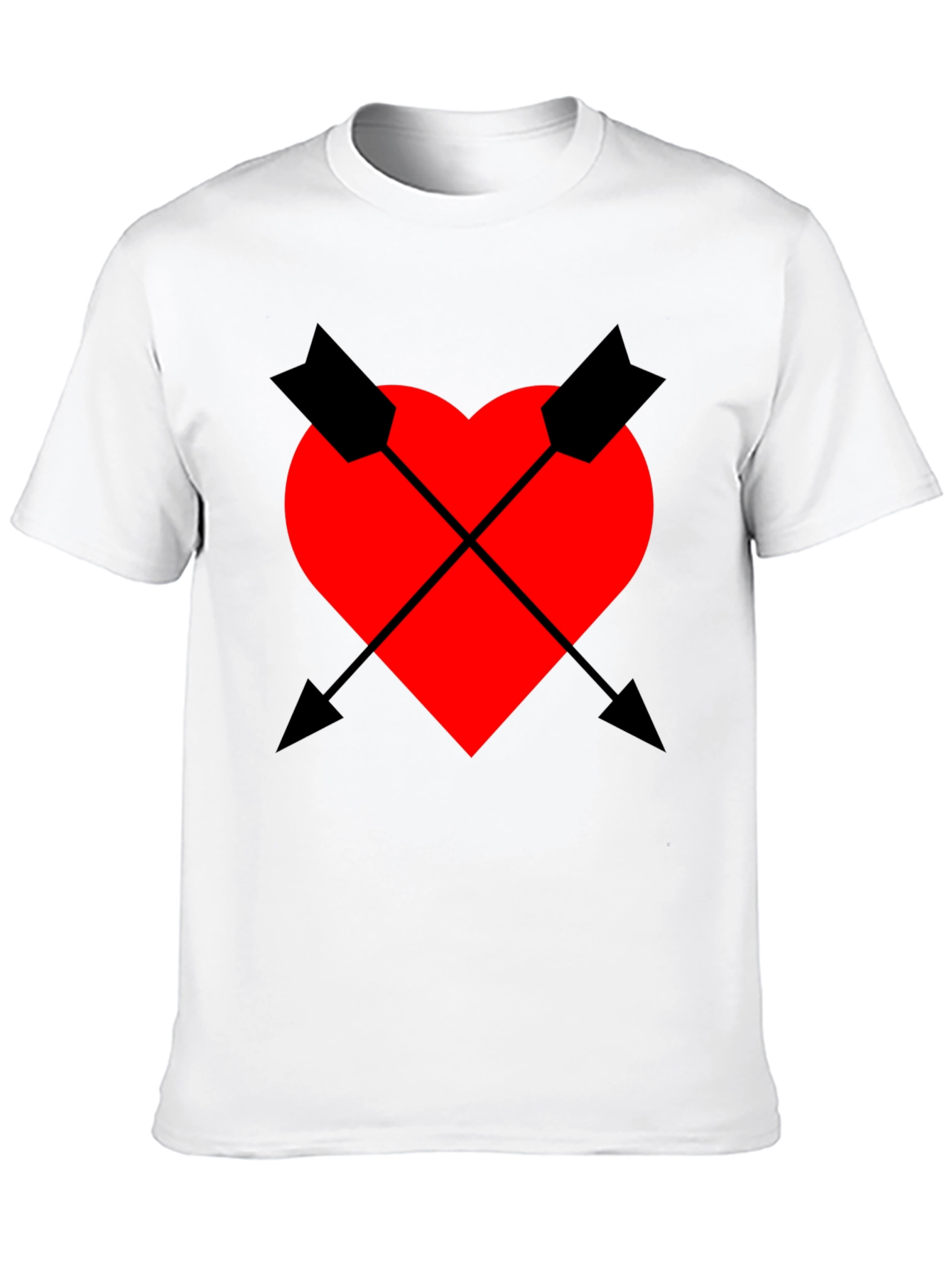 Heart & Arrow Graphic Tee - Black Casual Fit