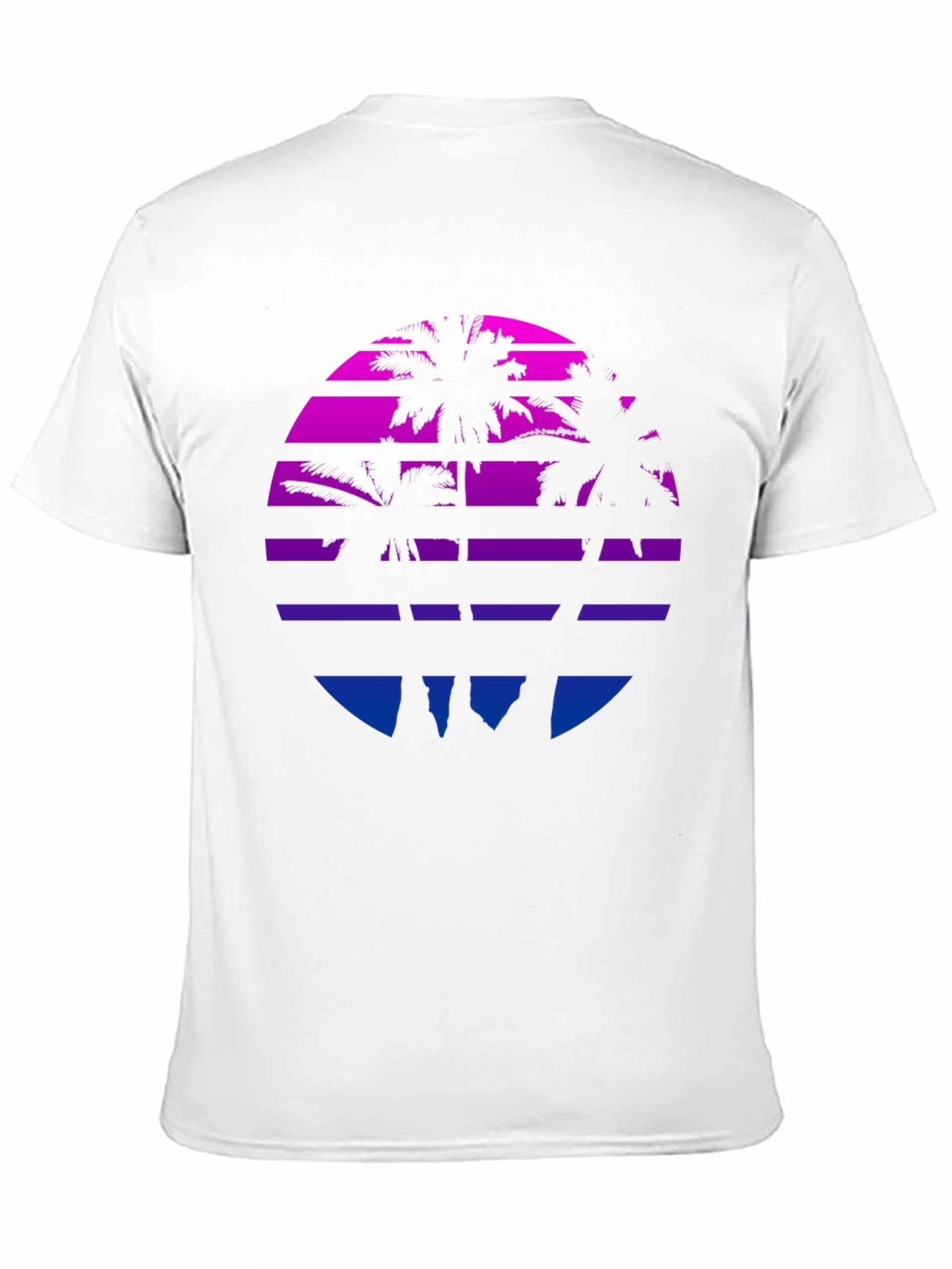 Retro Sunset Palm Tree Graphic Tee - Black