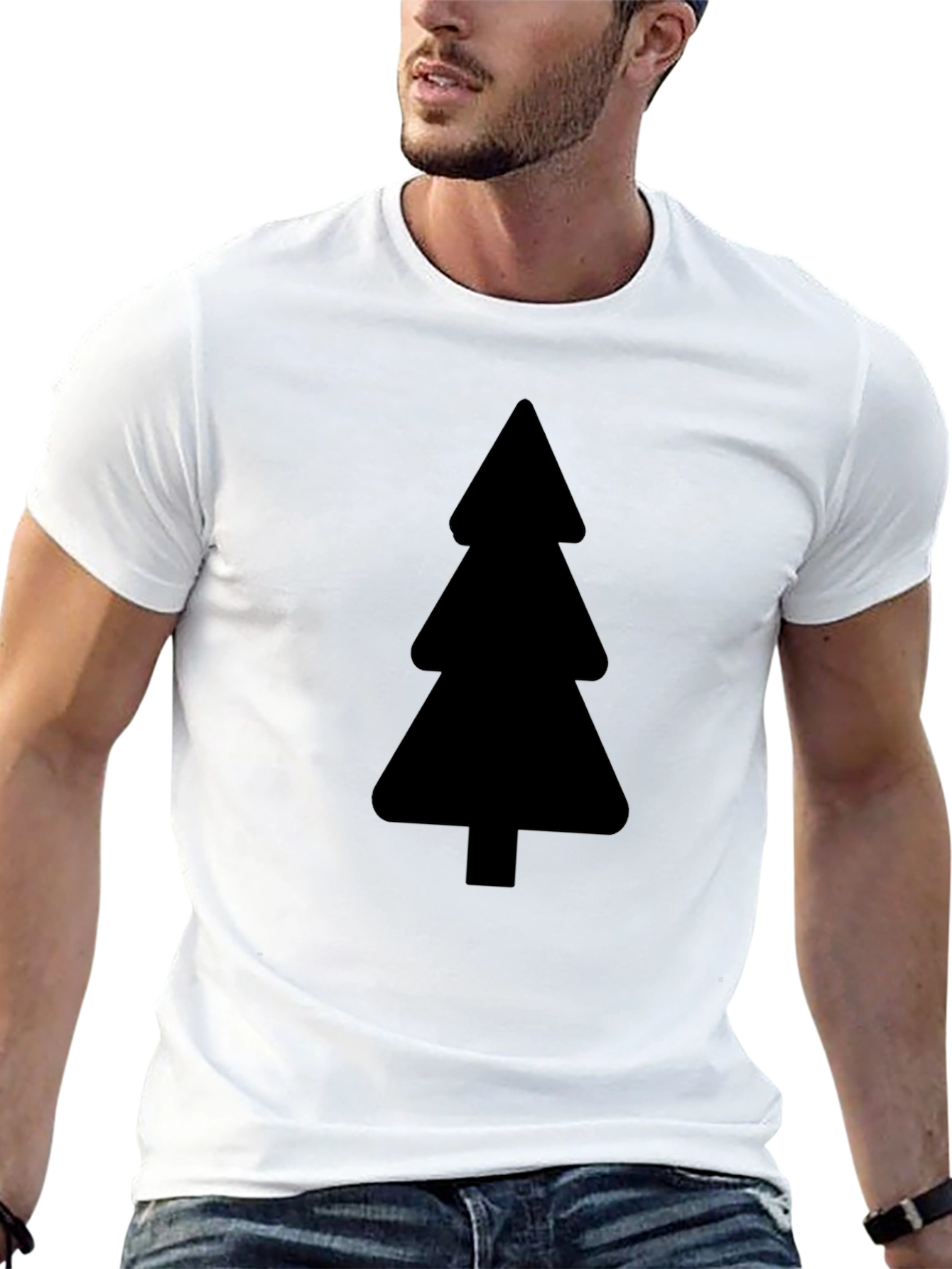 Minimalist Tree Graphic Black T-Shirt