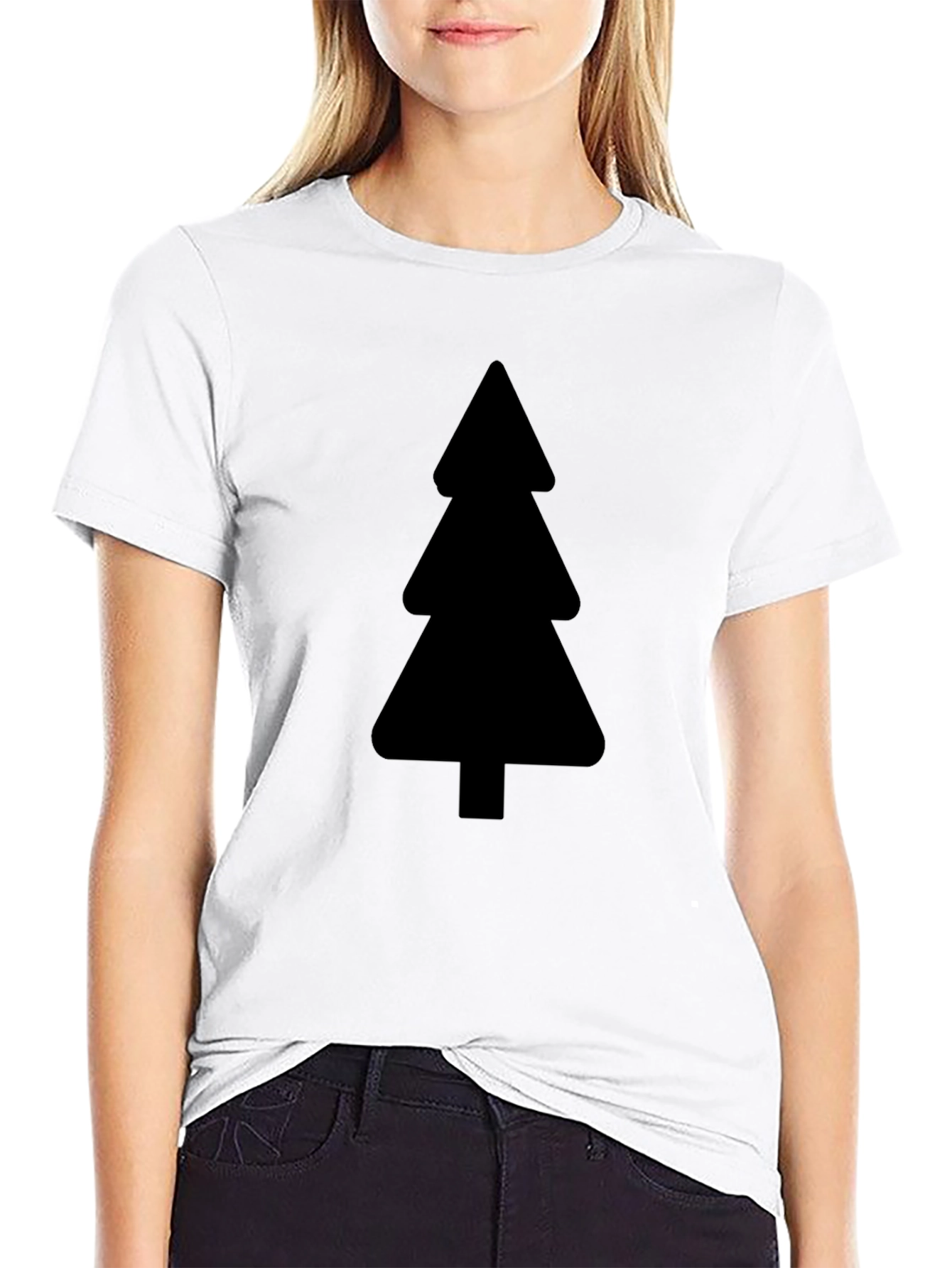 Minimalist Tree Graphic Black T-Shirt