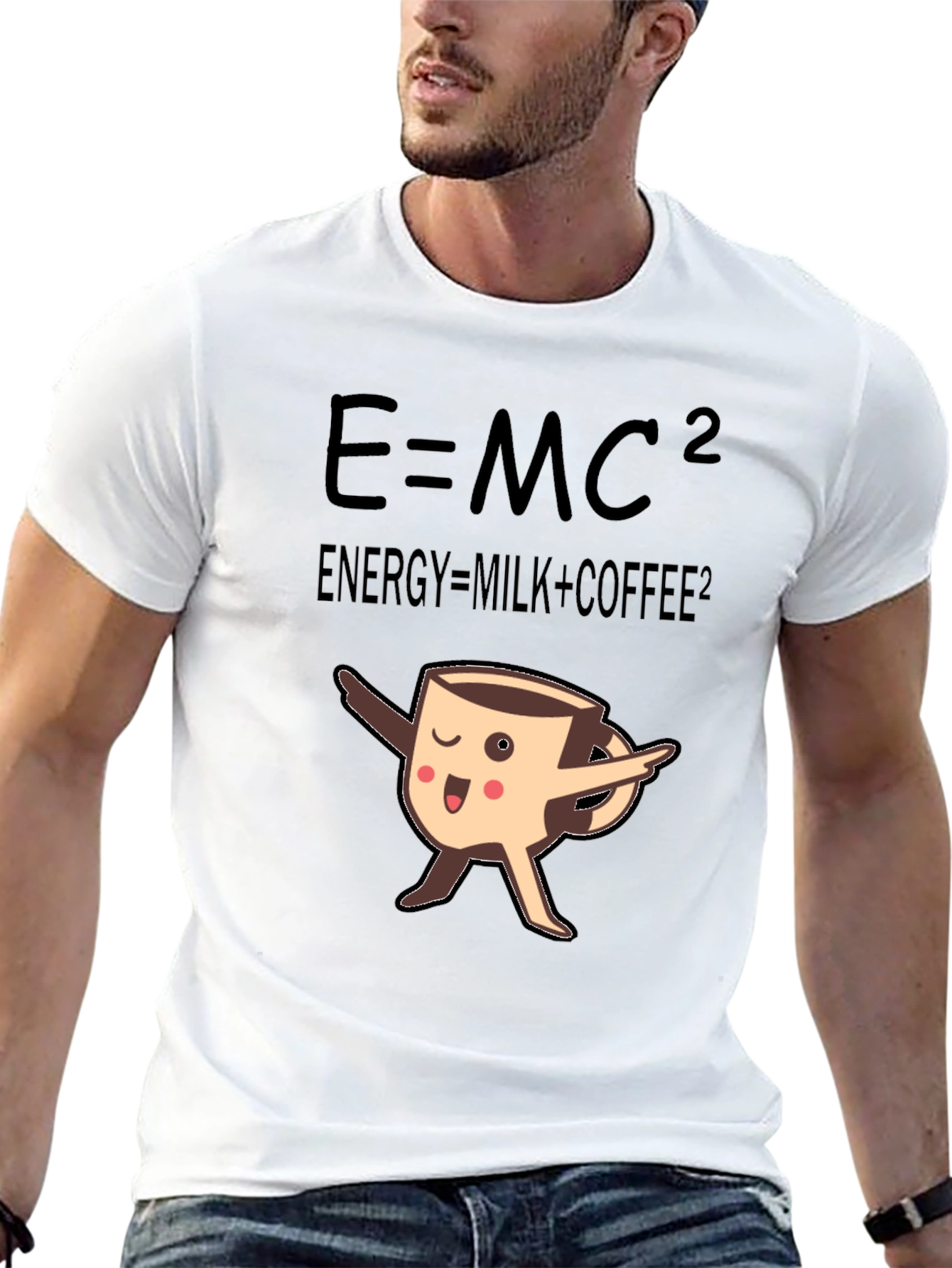 E=MC2 Coffee T-Shirt Funny Science Tee