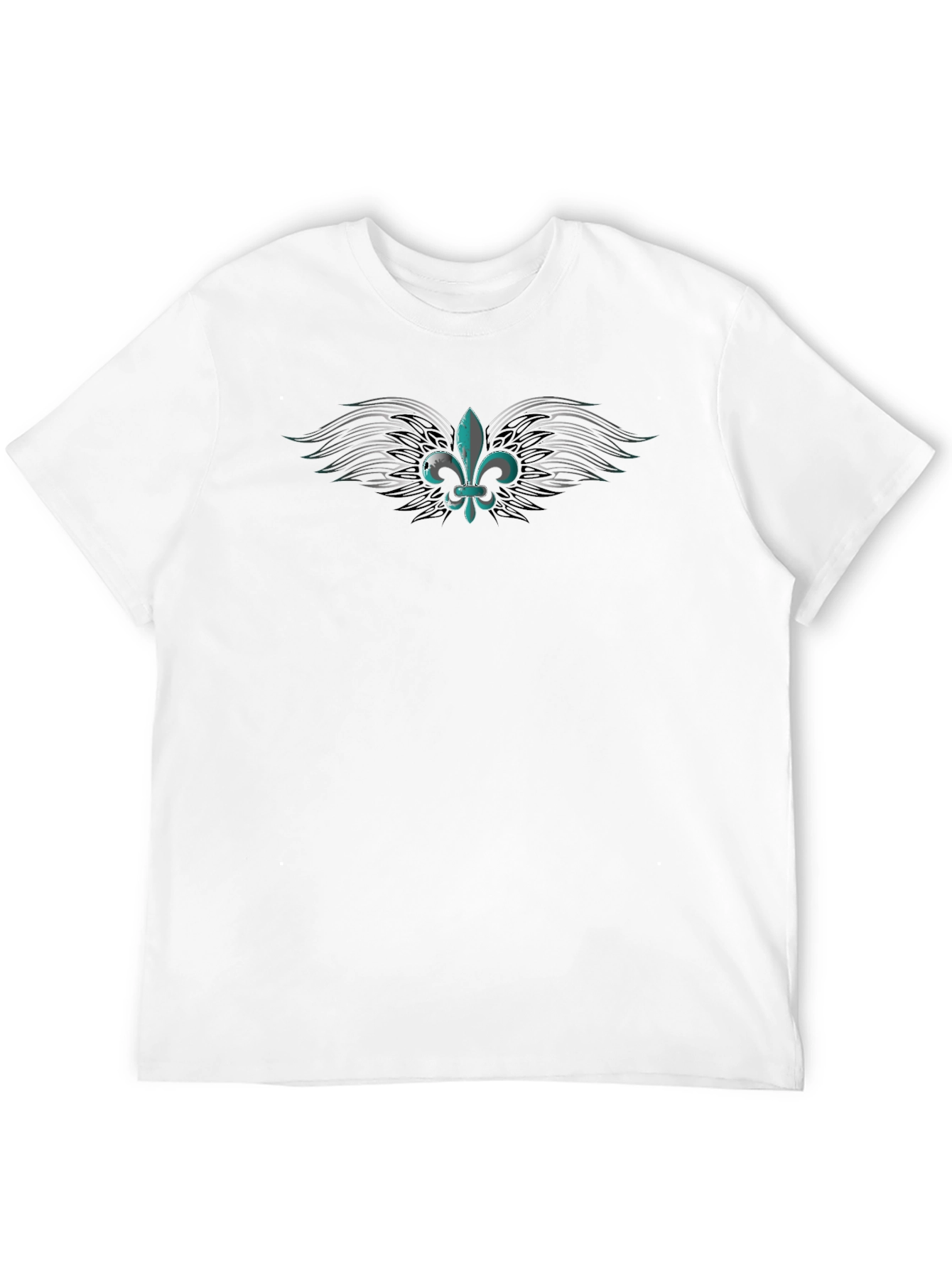 Mens Black Fleur-de-Lis Graphic Tee
